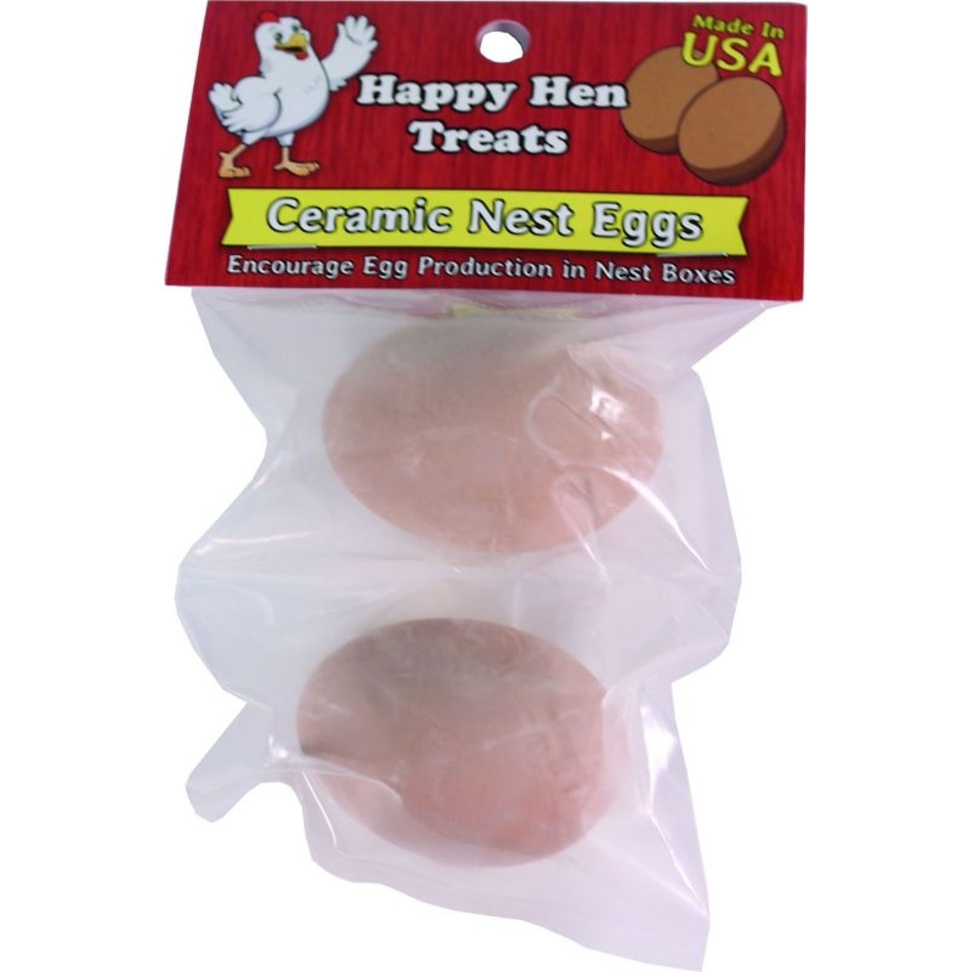 Happy Hen Ceramic Nest Eggs 2 Pack White