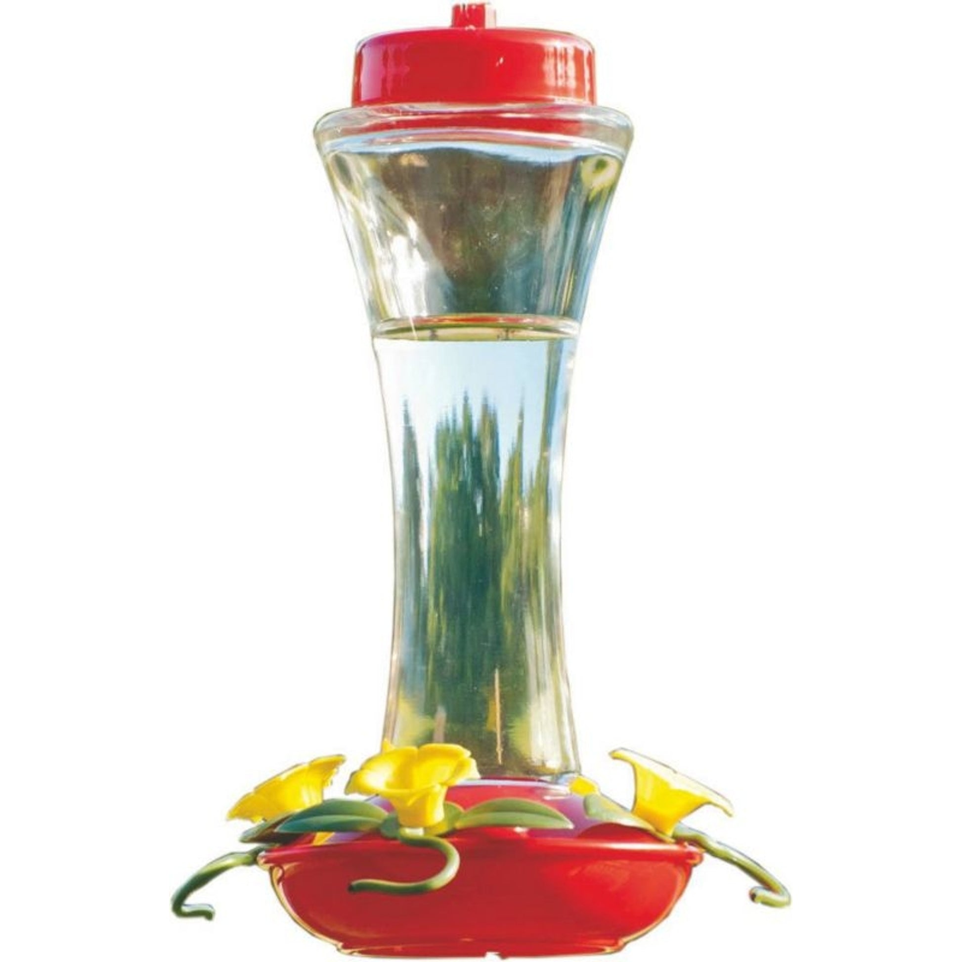 Glass Hummingbird Feeder 16oz Steel