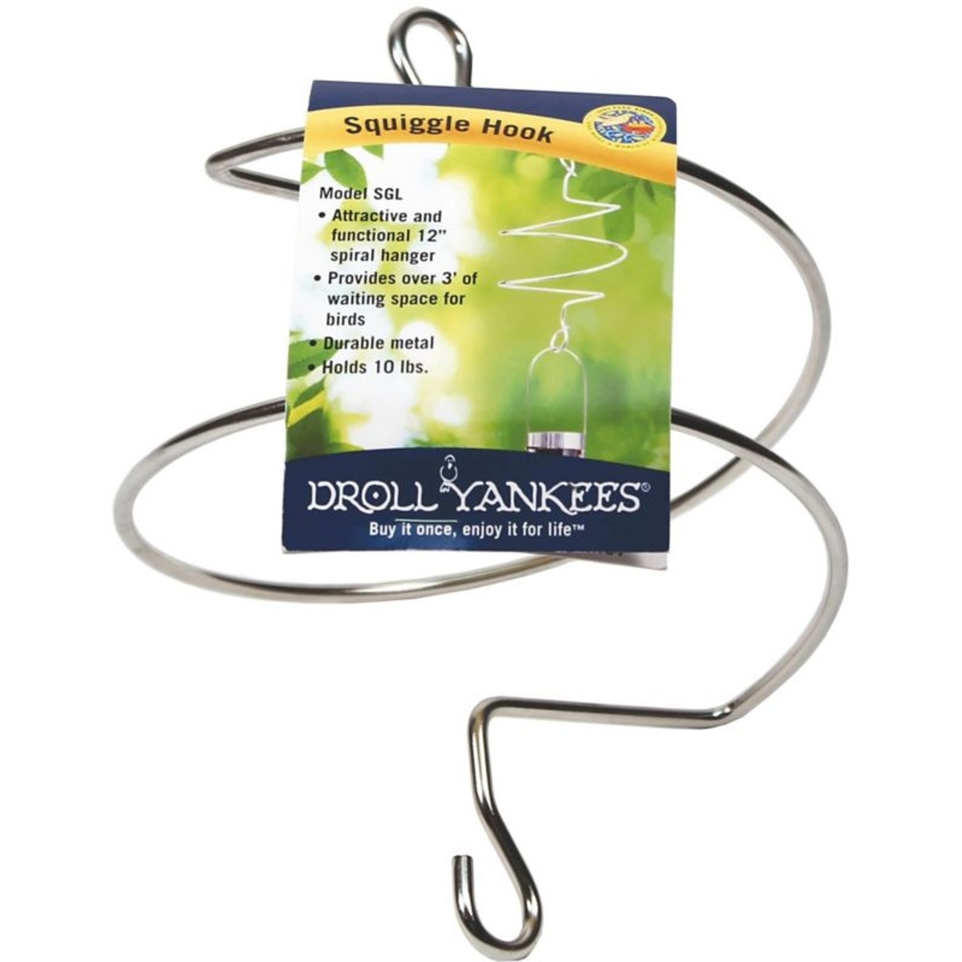 Squiggle Bird Feeder Hook 12/Hlds 10Lb Silver