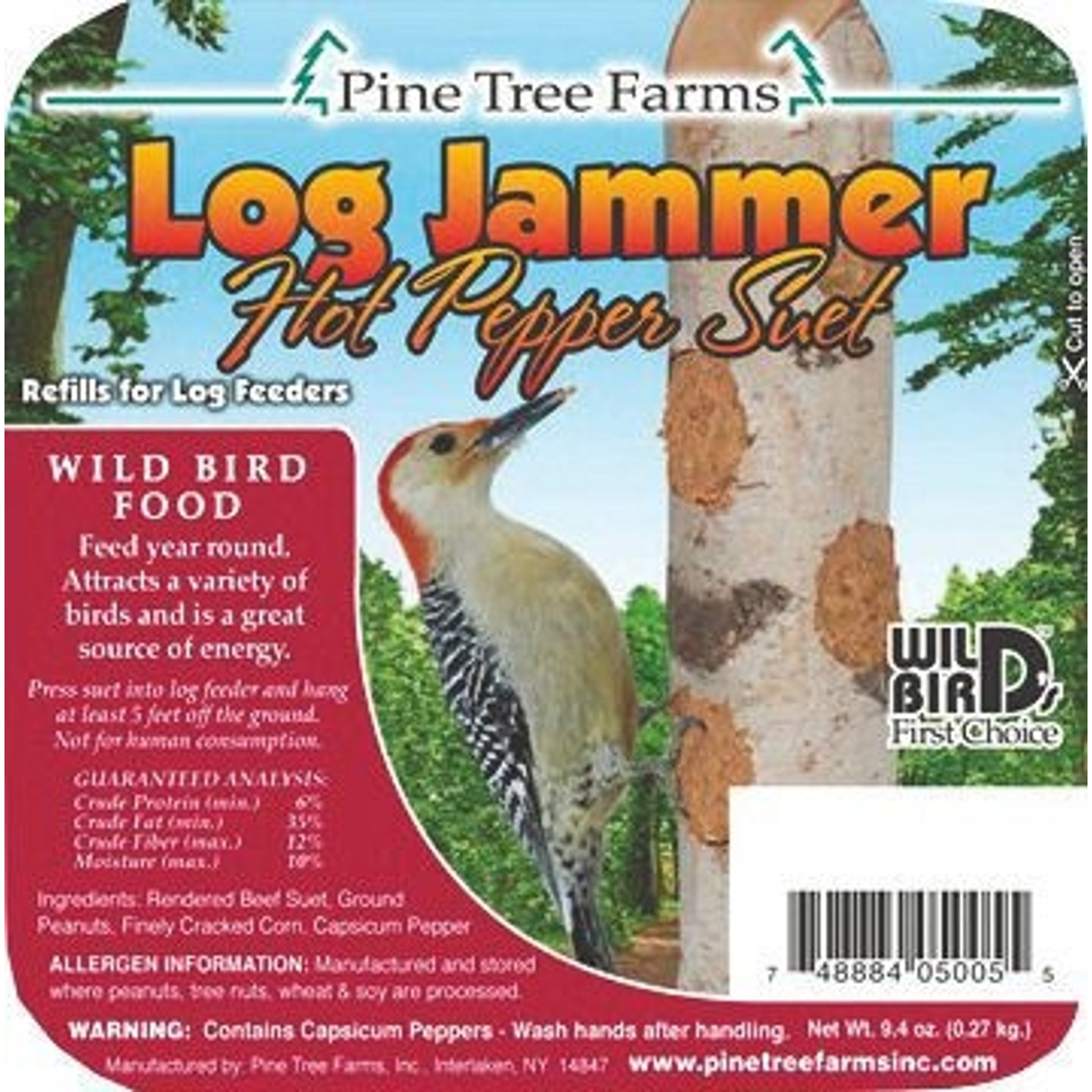 Log Jammers Wild Bird Food 9.4oz/3 Pack Hot Pepper