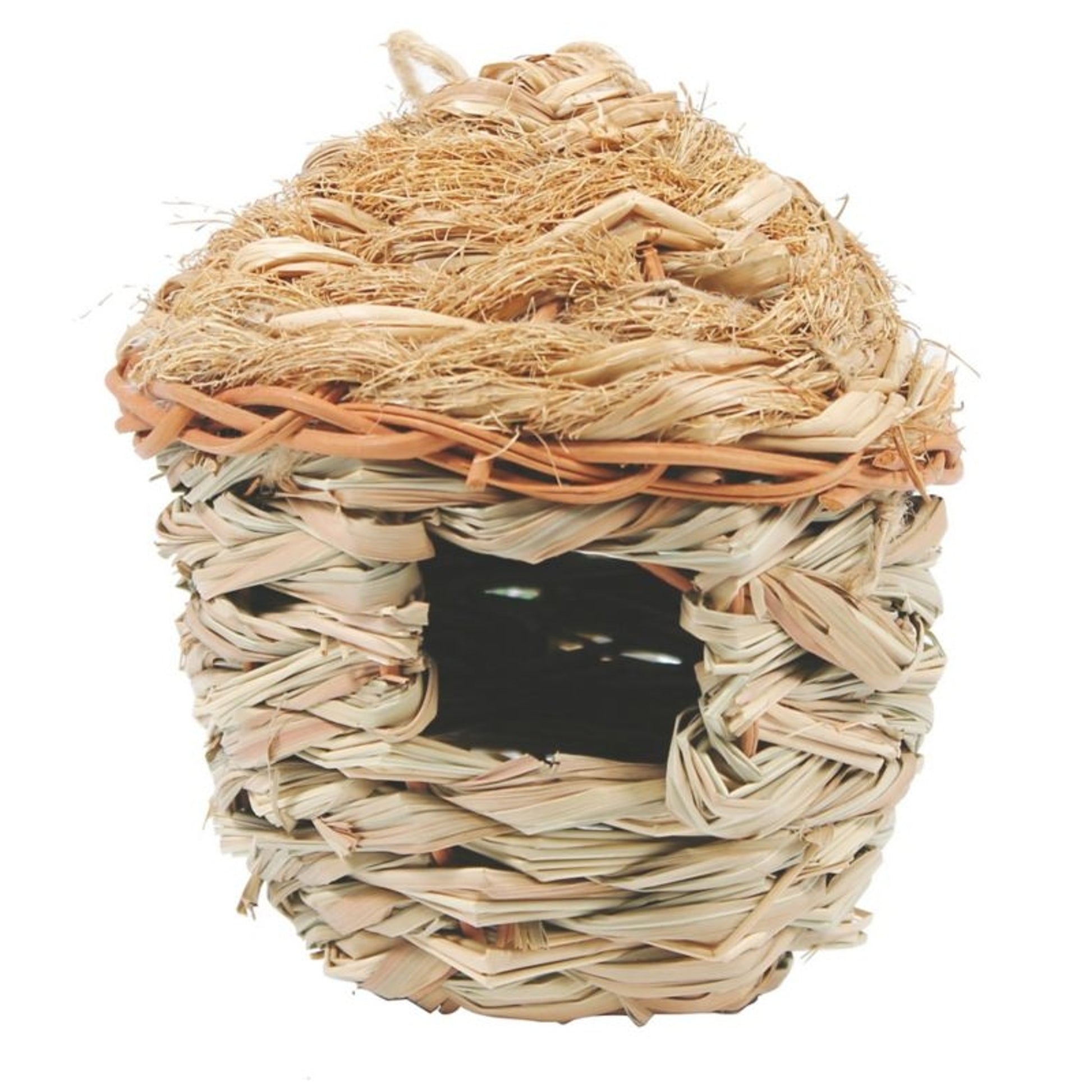 Hanging Grass Roosting Pocket Teardrop 12in Tan