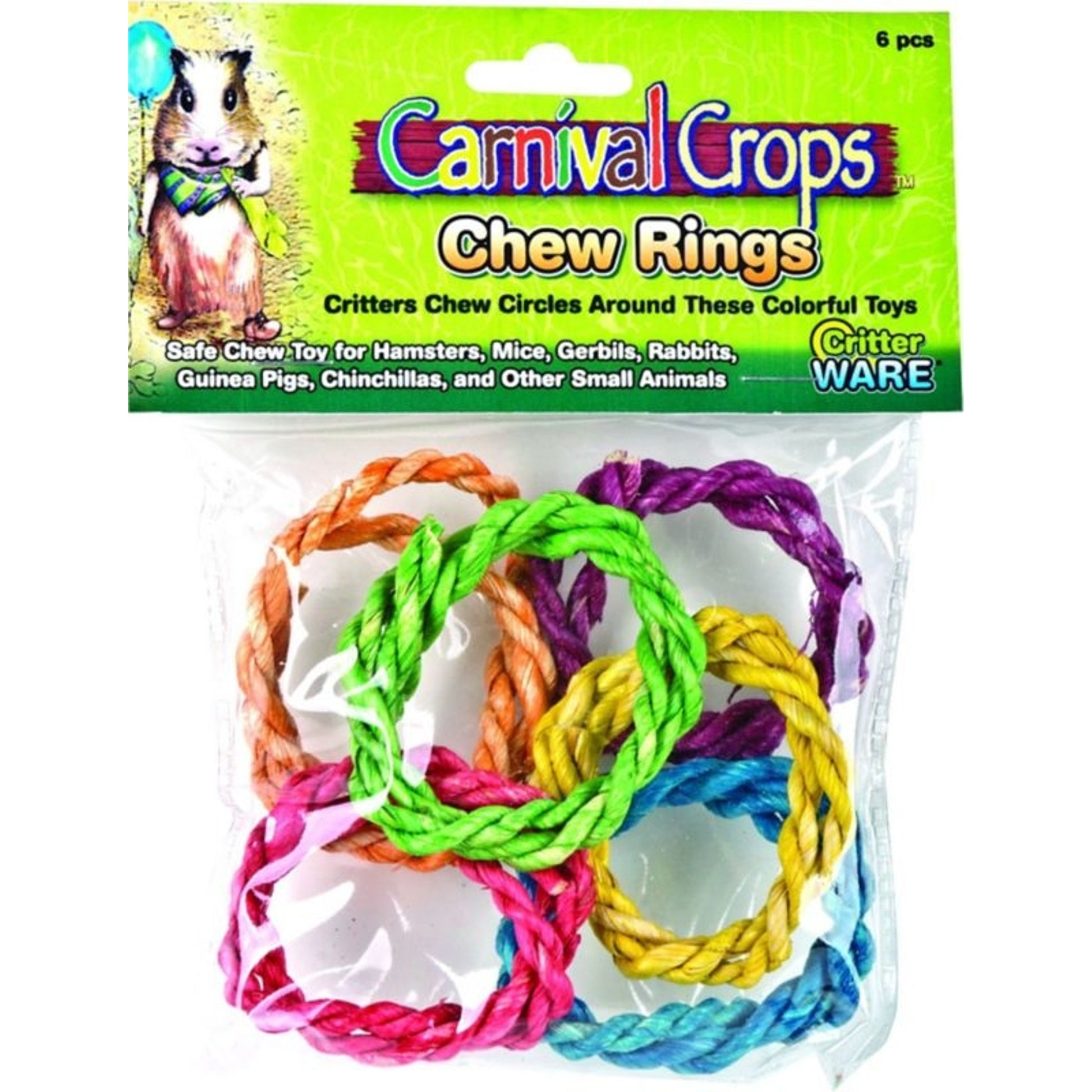 Colorful Chew Ring Small Animal Toy 6Pc Steel
