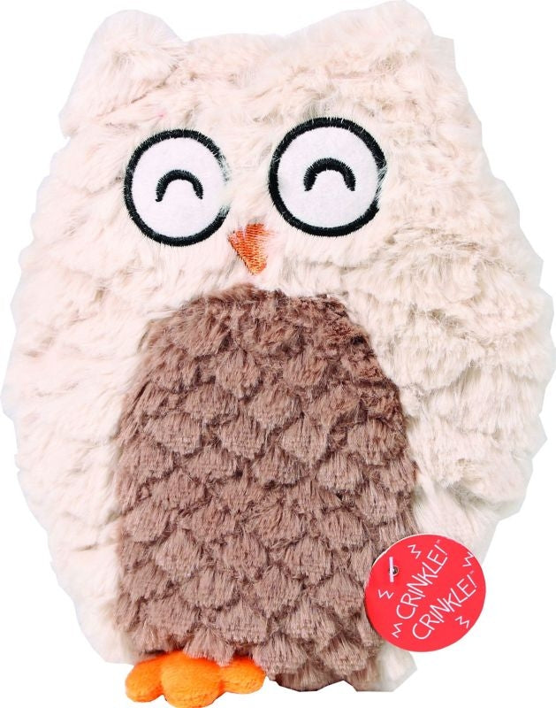 Spot Soft Swirl Plush Owl Dog Toy 9.5 Beige