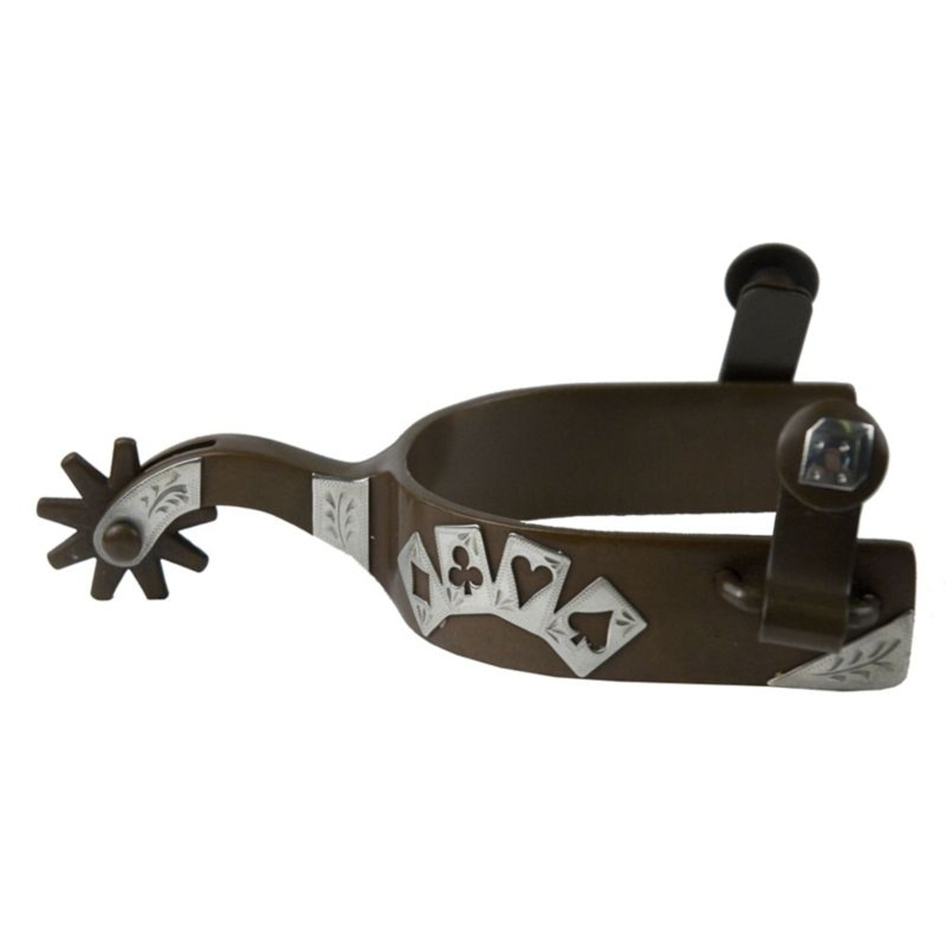 Metalab Poker Card Mens Spur 2 Shank 1 Band Brn