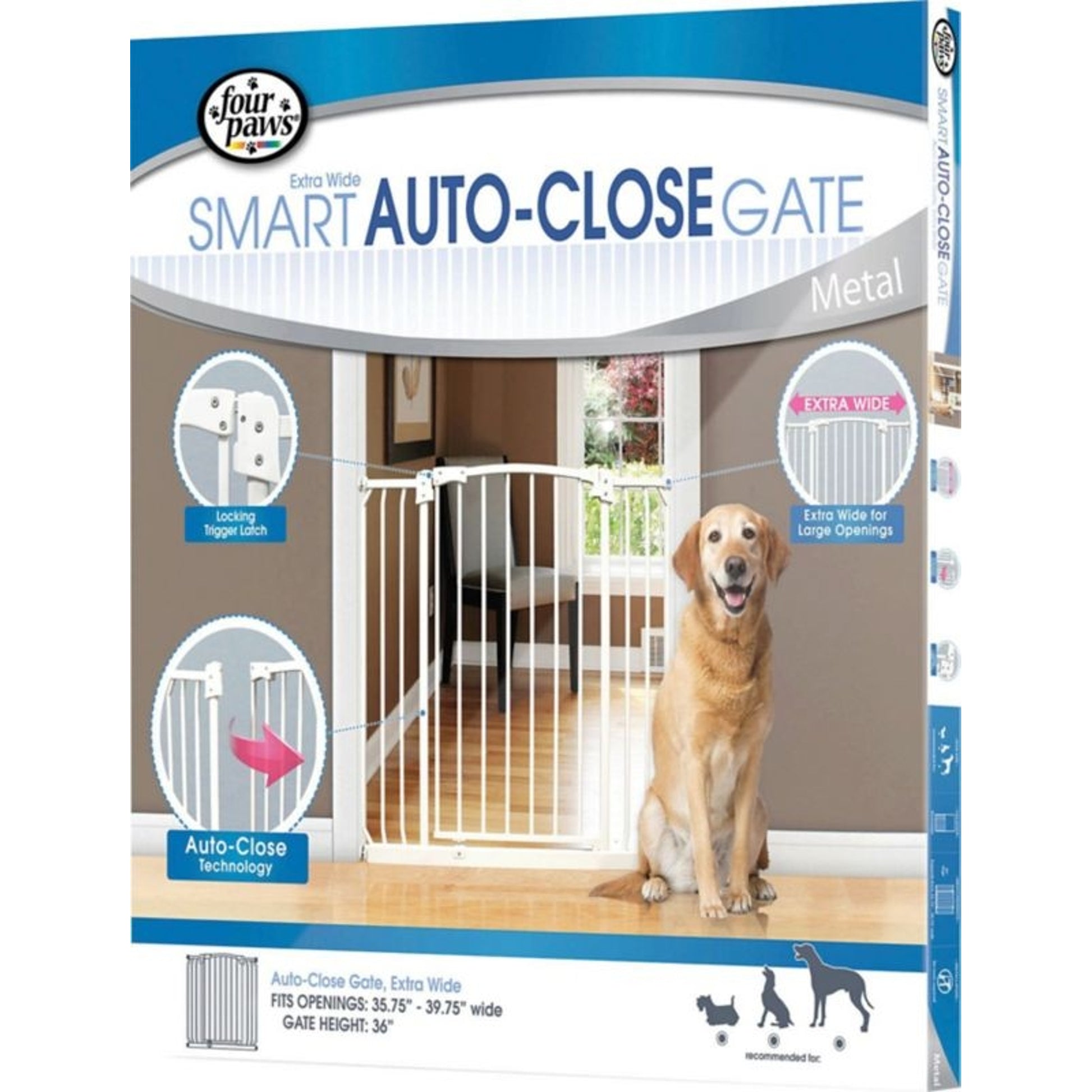 Auto Closing Metal Gate X Wide-35.75-39.75X36