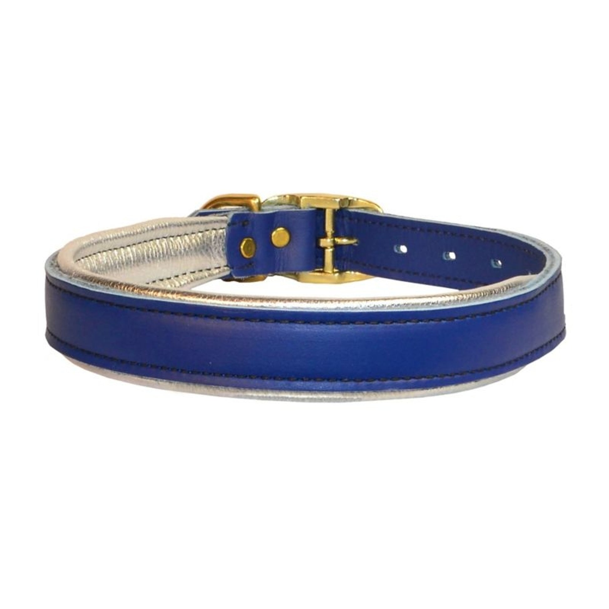 Perris Metallic Pad Leather Dog Collar LG HavPlat