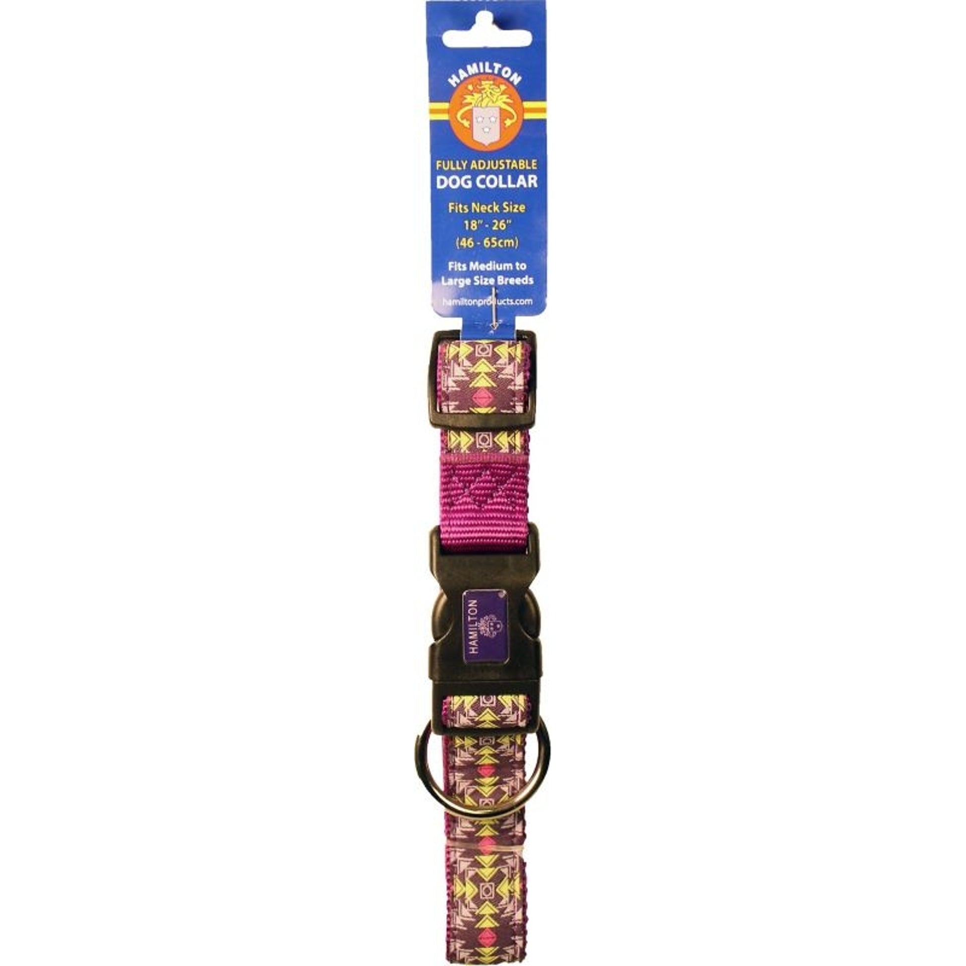 Ribbon Overlay Adjust Dog Collar 1 x 18-26 Purple