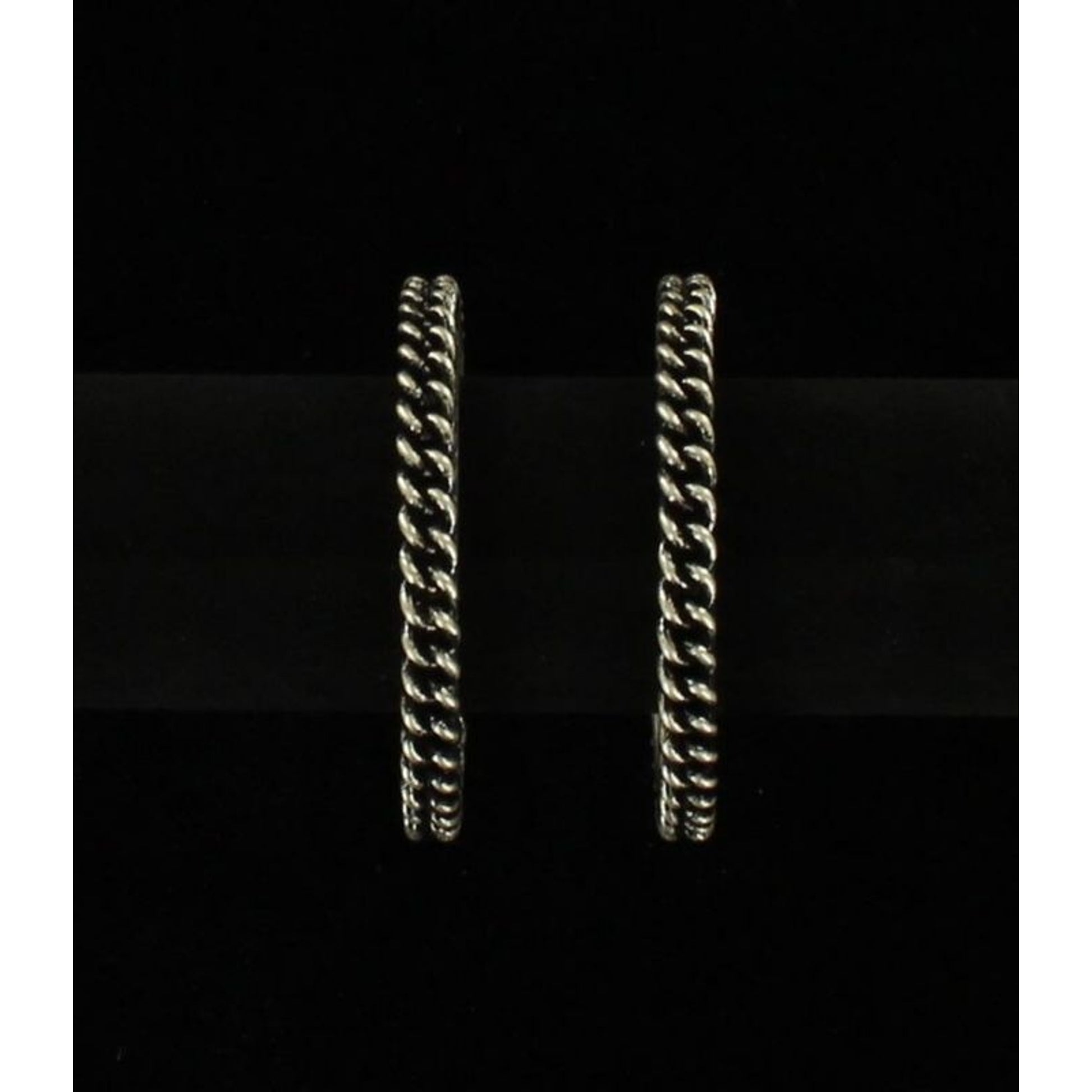 Blazin Roxx Rope Hoop EarringsBk/Wh
