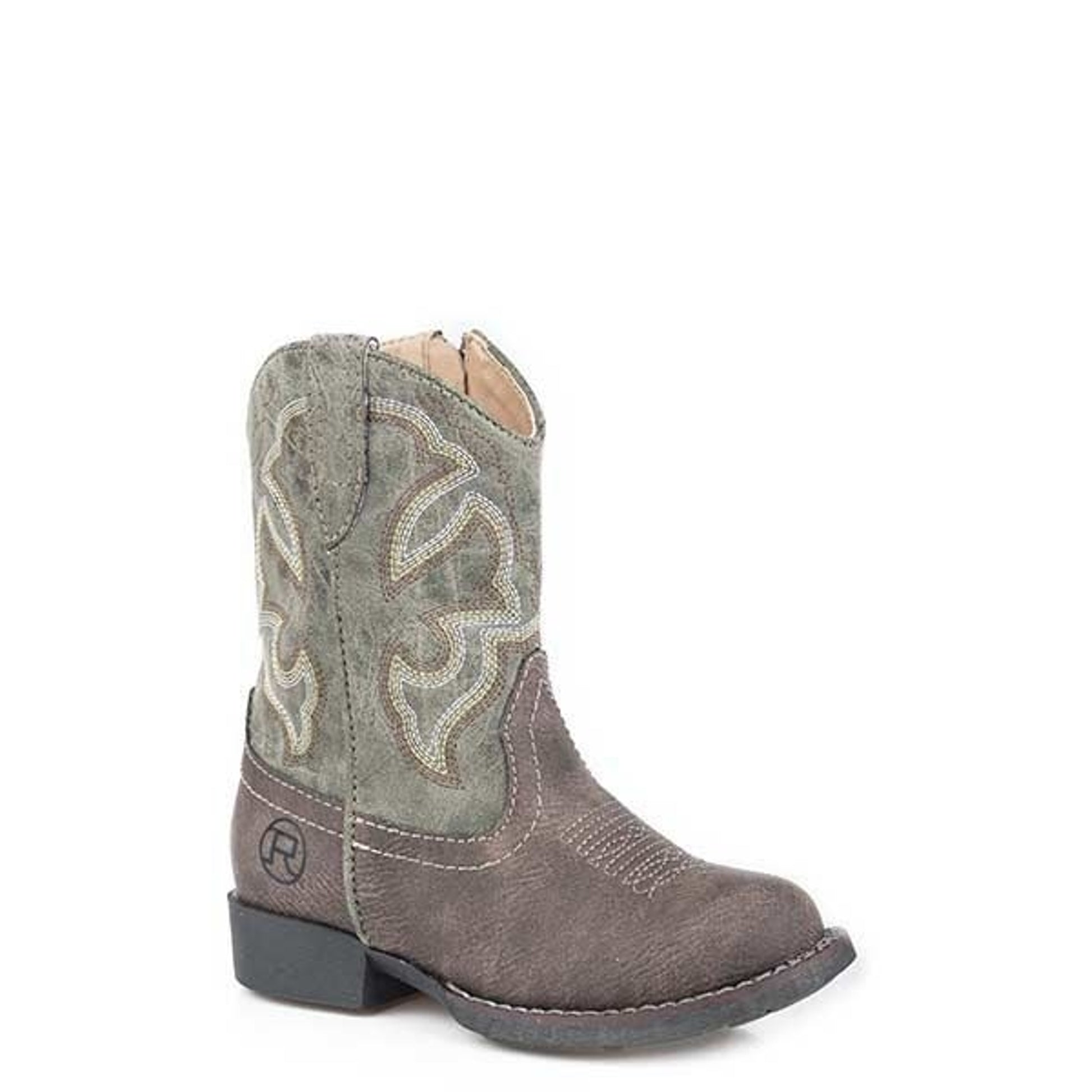 Roper Toddler Round Toe Cowgirl Boot 5 Brown/Green