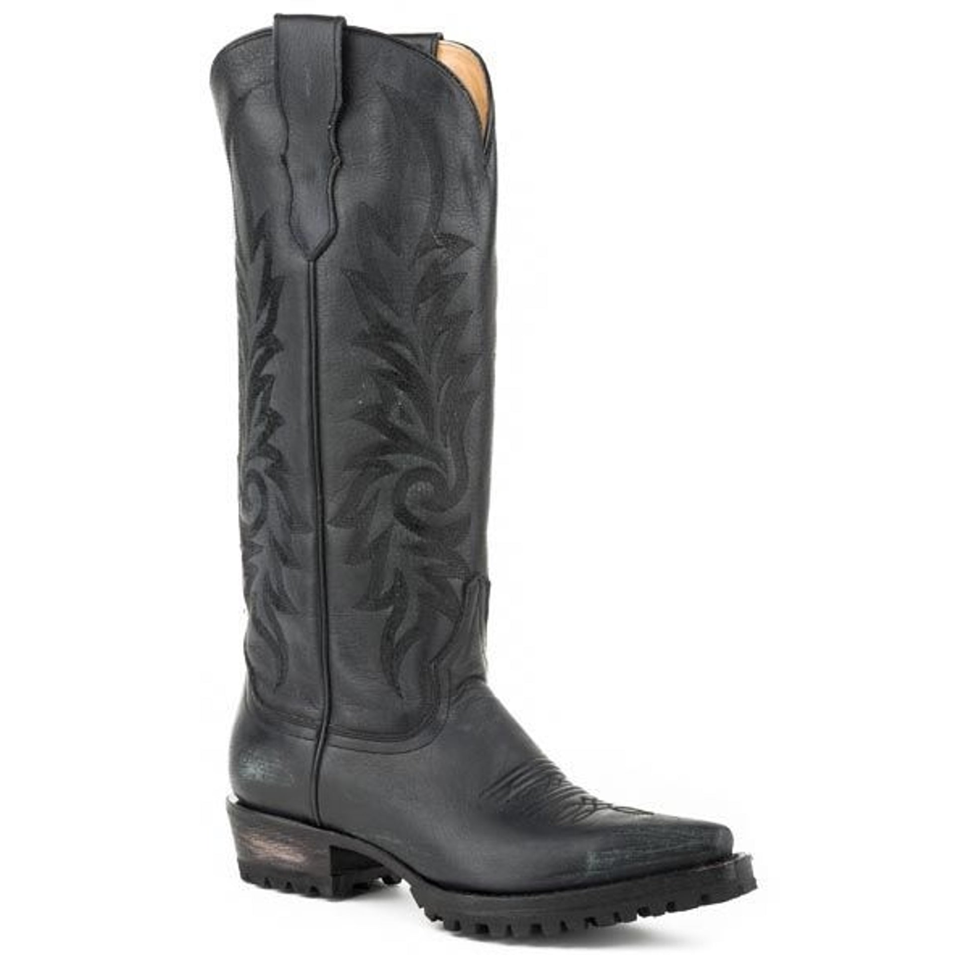 Stetson Ladies Lucy Snip Toe Cowgirl Boots 7 Blk
