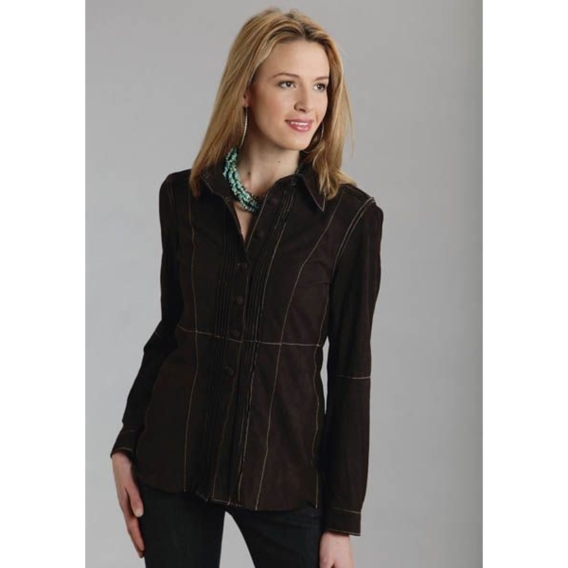 Stetson Ladies Unlined Suede Car Coat Lg Brn