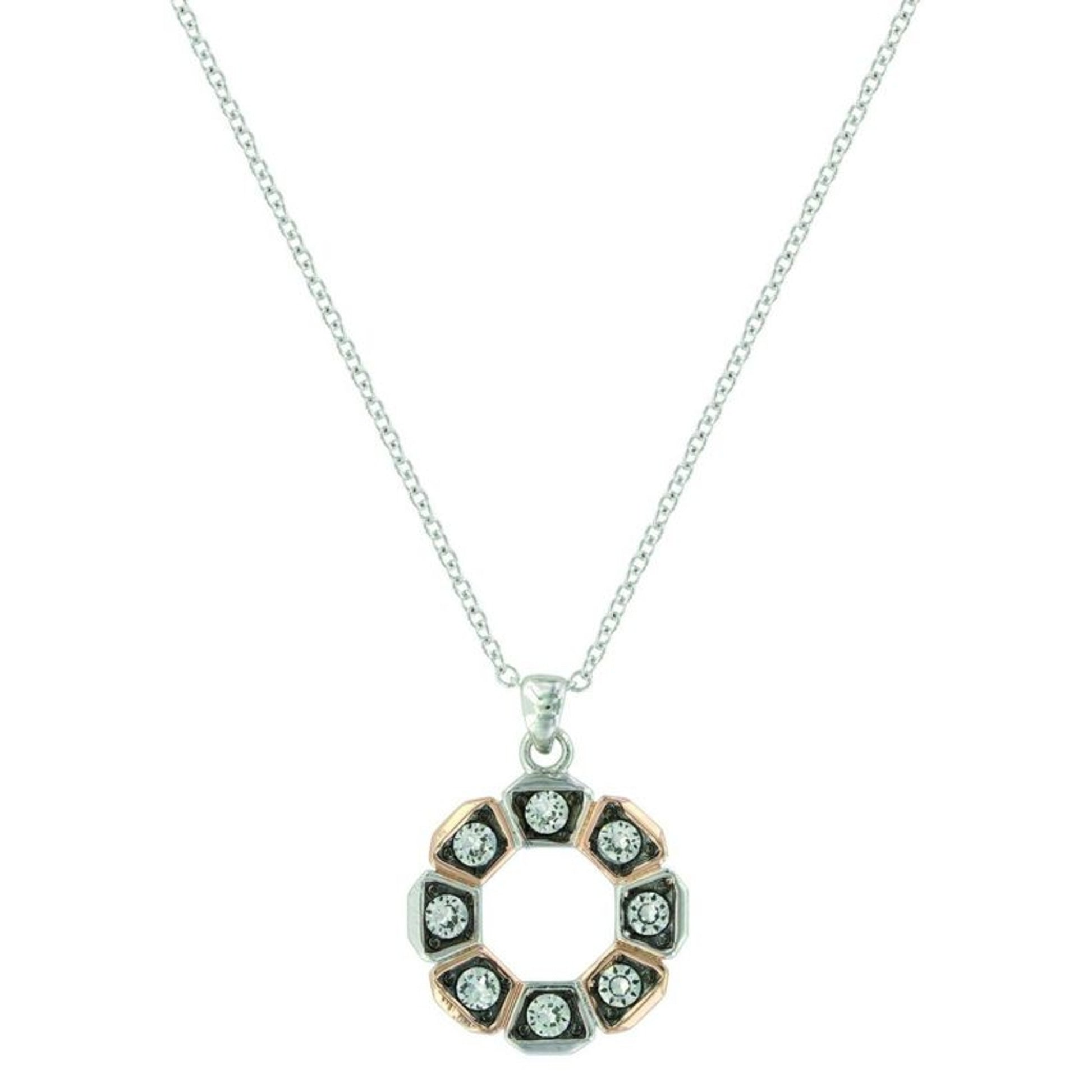 Montana Silver Horseshoe Nail Wreath NecklaceBk/Wh
