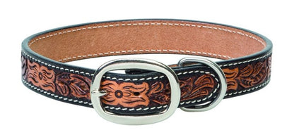 Weaver Floral Tooled Dog Collar
