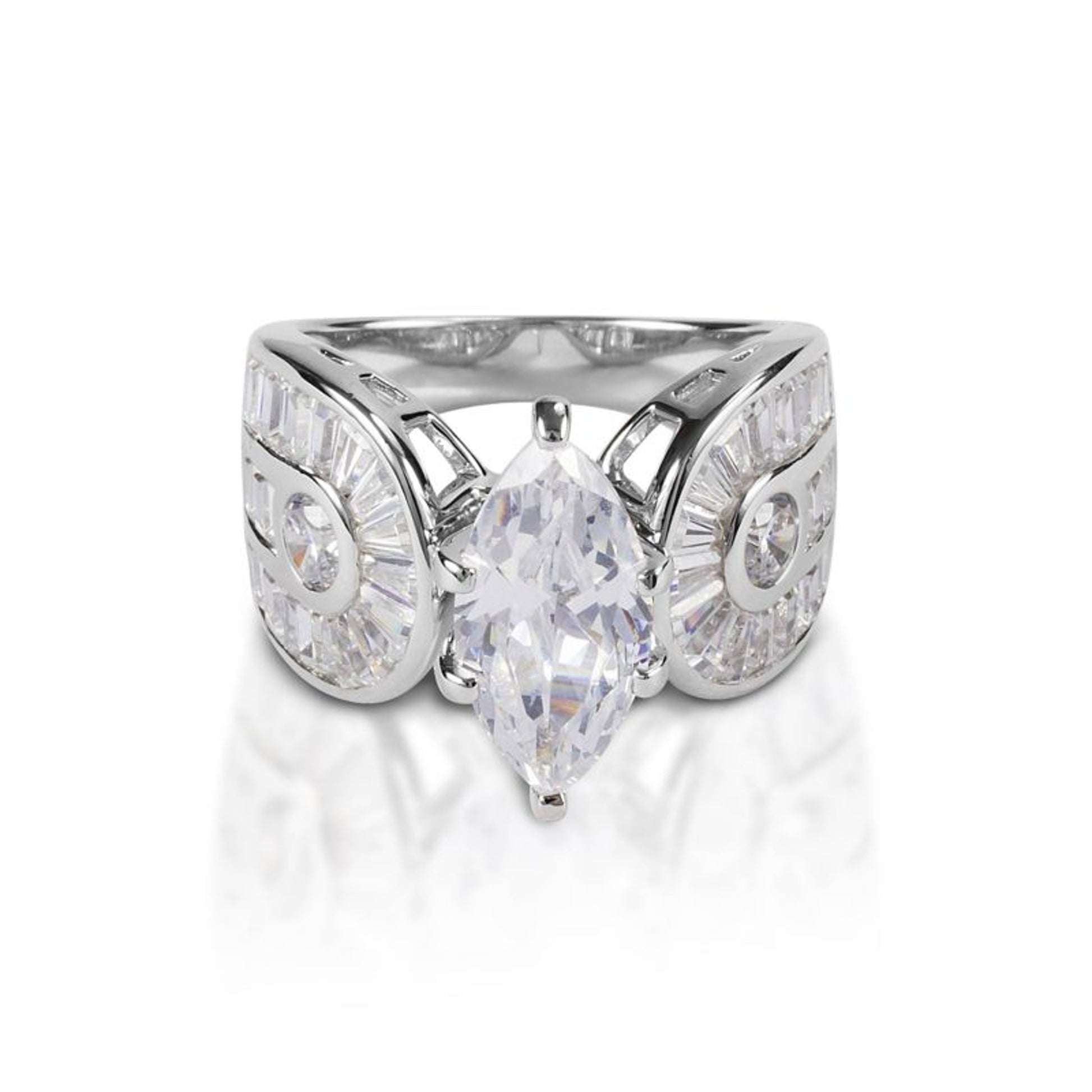Kelly Herd Marquise Stone Horseshoe Ring
