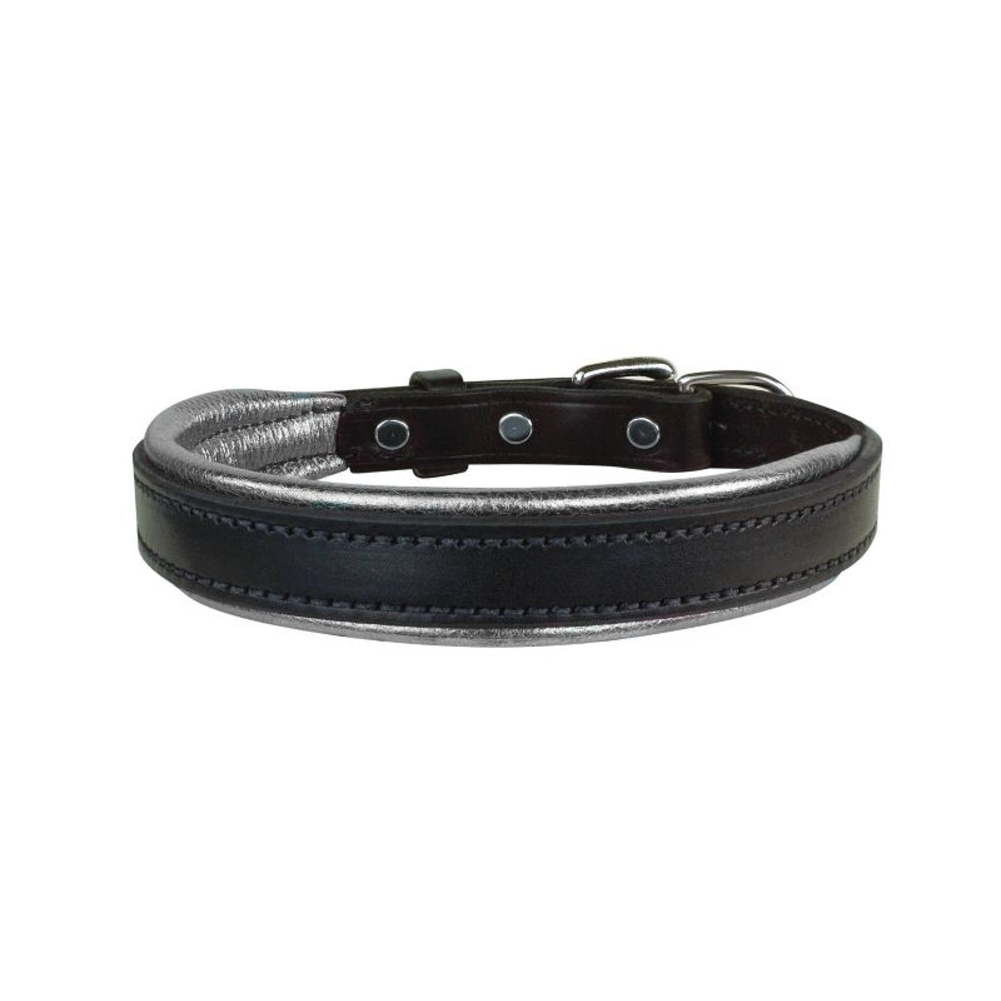 Perris Metallic Pad Leather Dog Collar LG HavPlat