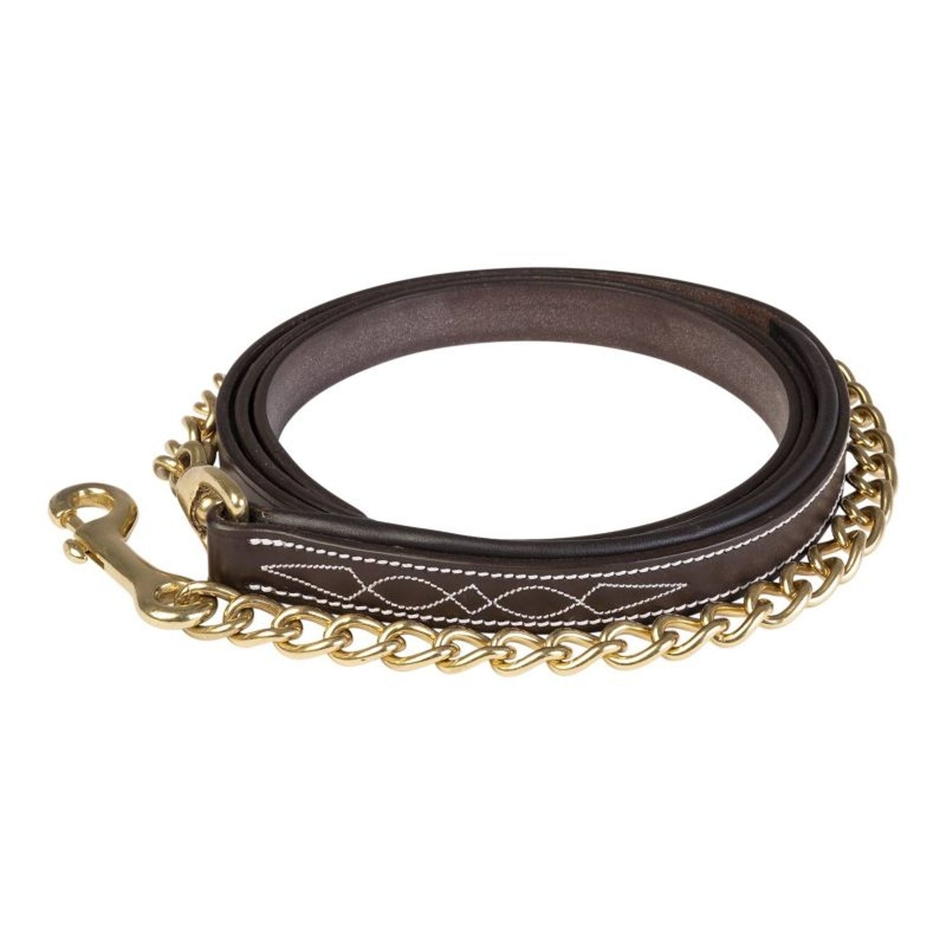 Huntley Equestrian Leather Lead with Chain 6' Hava