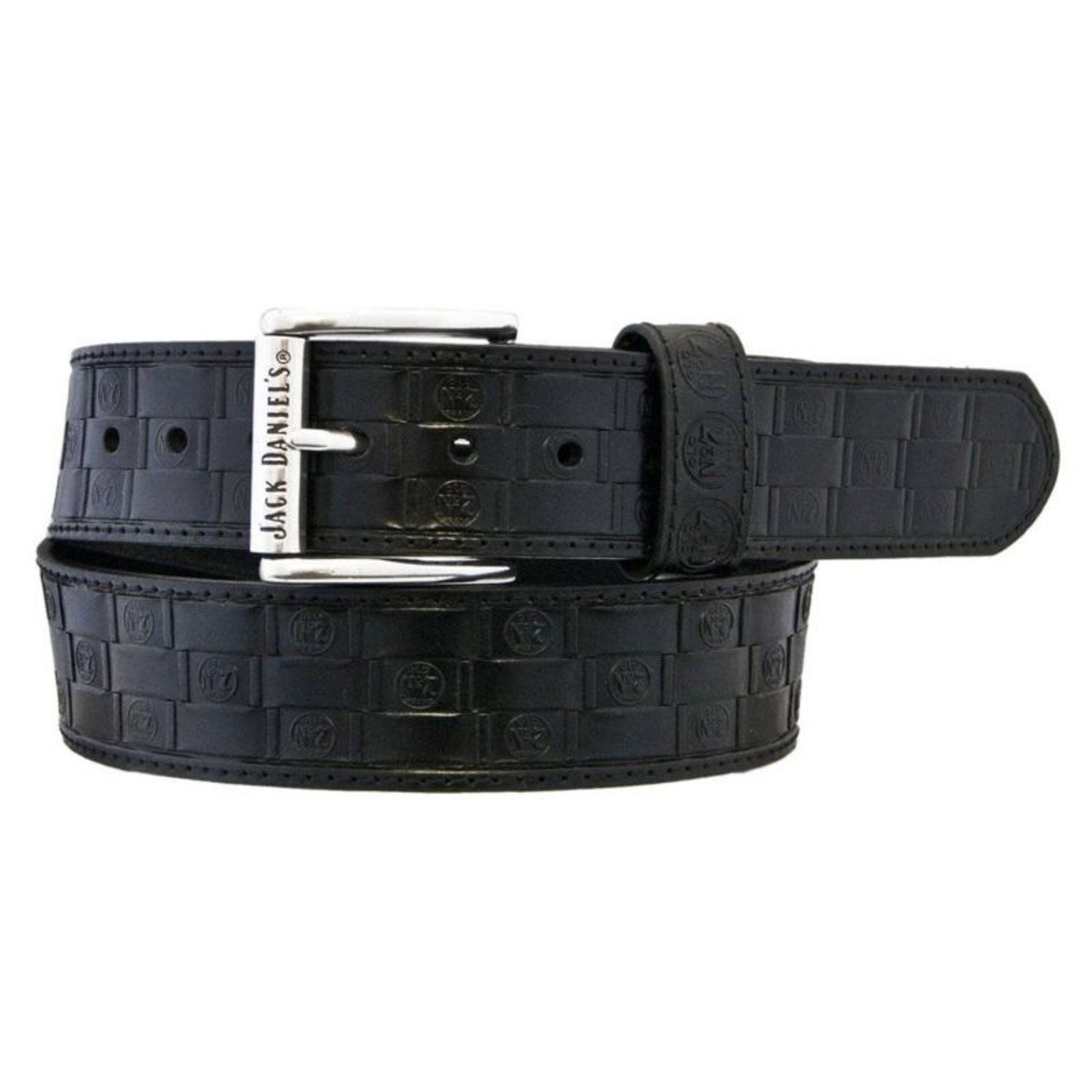 Jack Daniel's Logo Basket Weave Leather Belt 32 Bl