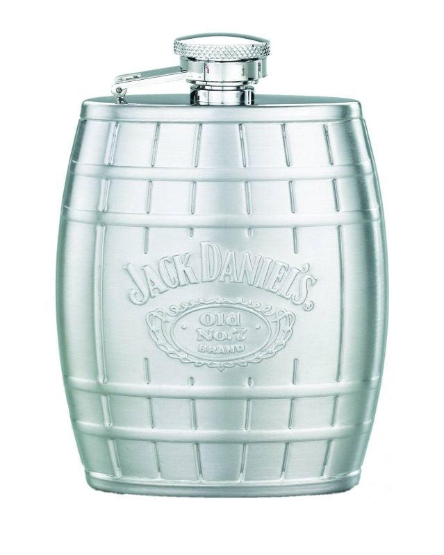 Jack Daniel's Logo Barrel Flask 5 H Stainless Stee