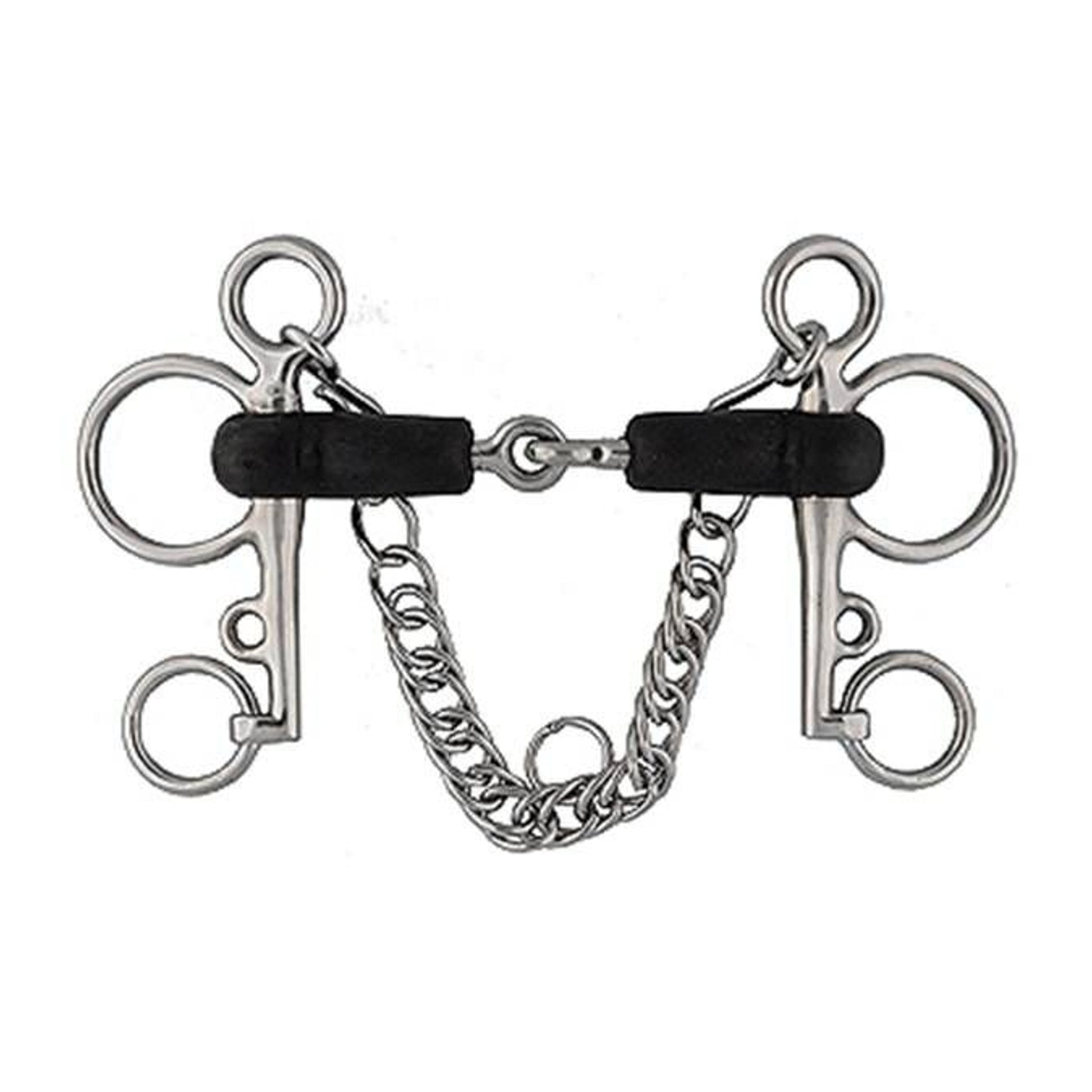 Jacks Rubber Mouth Pelham Bit 4-1/2" Stainless Ste