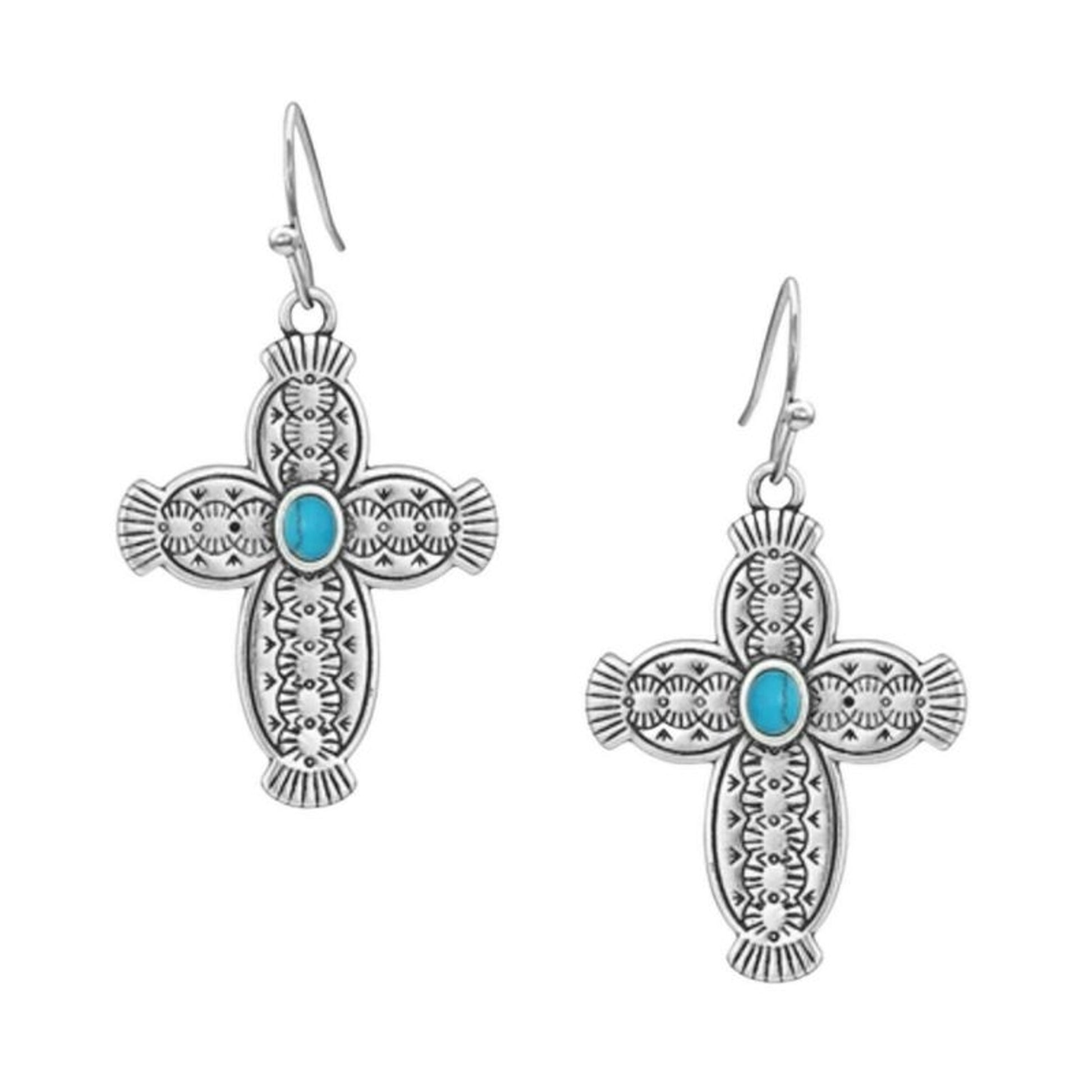 Montana Silversmiths Royal Western Opal Cross Earr
