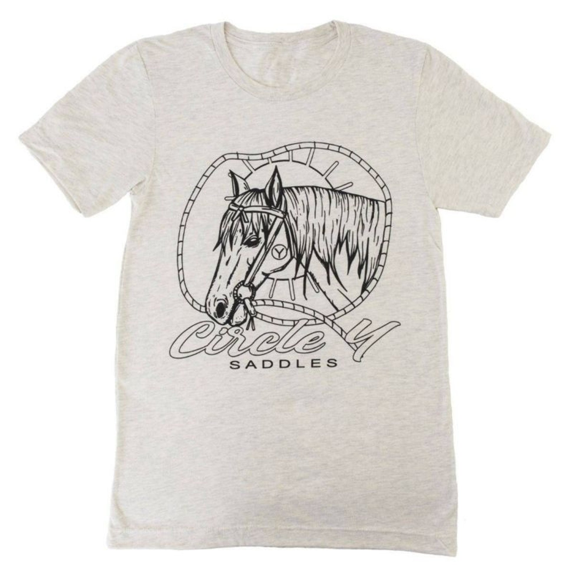 Circle Y Horse Outline Tee Shirt X-Large Maroon