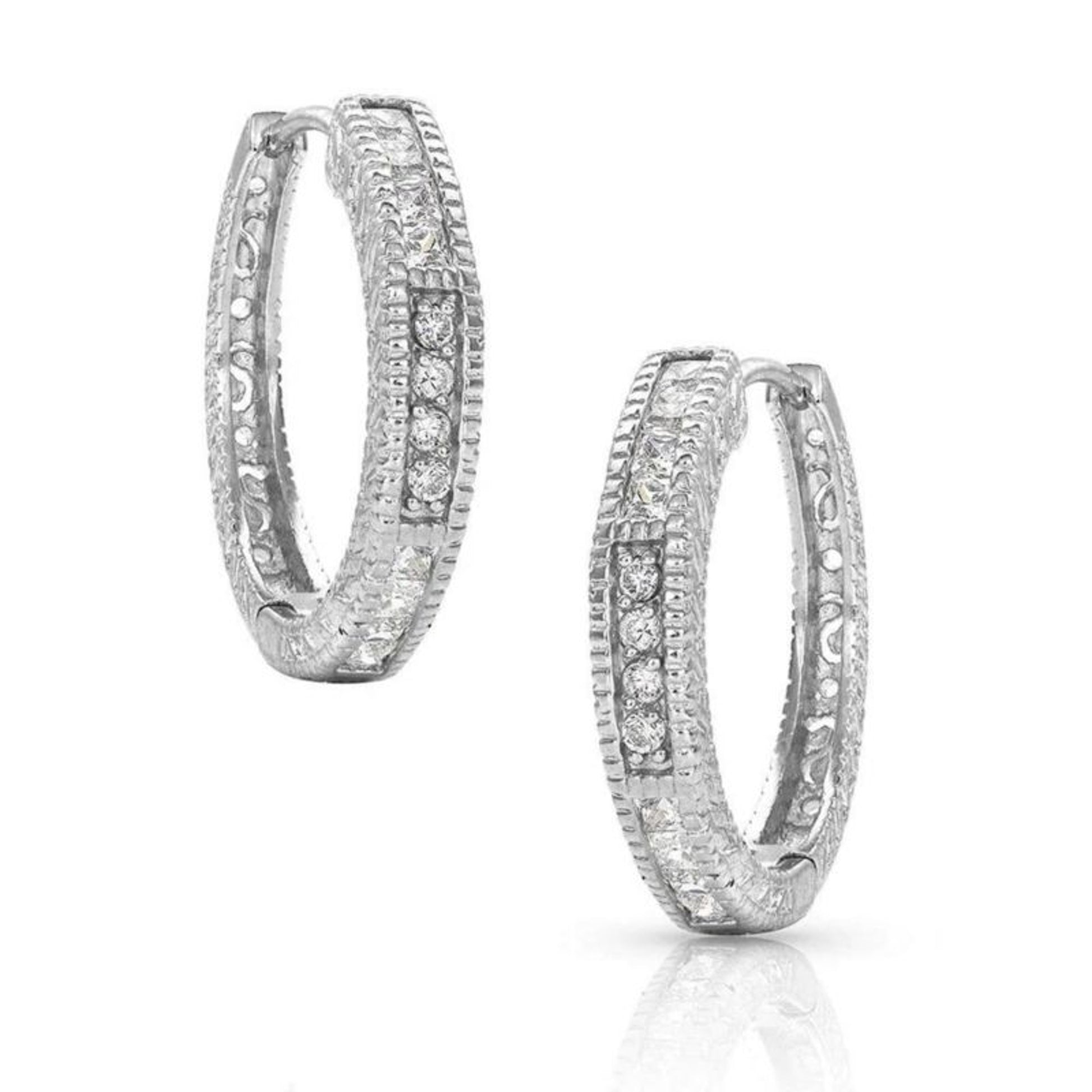 Montana Silversmiths Rope Edge Cubic Zirconia Hoop