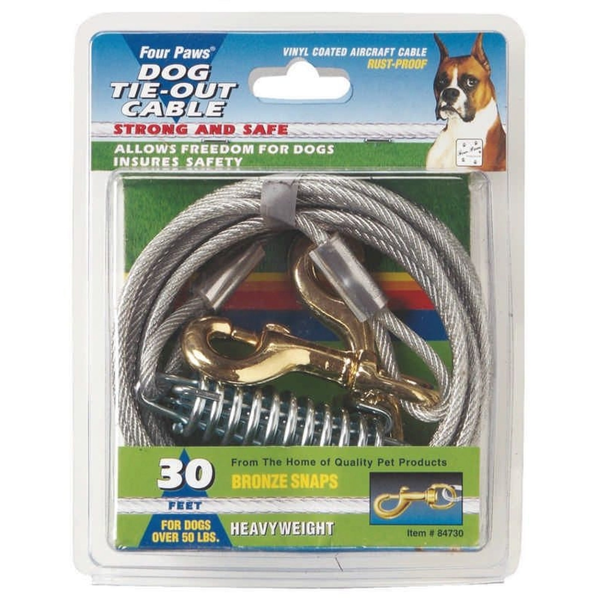 Tie Out Cable For Dogs 10 Ft Silver