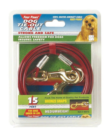 Medium Weight Tie Out Cable For Dogs 10 Ft Red