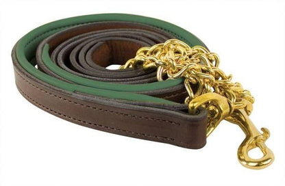 Perris 6Ft Leather Padded Lead with Chain