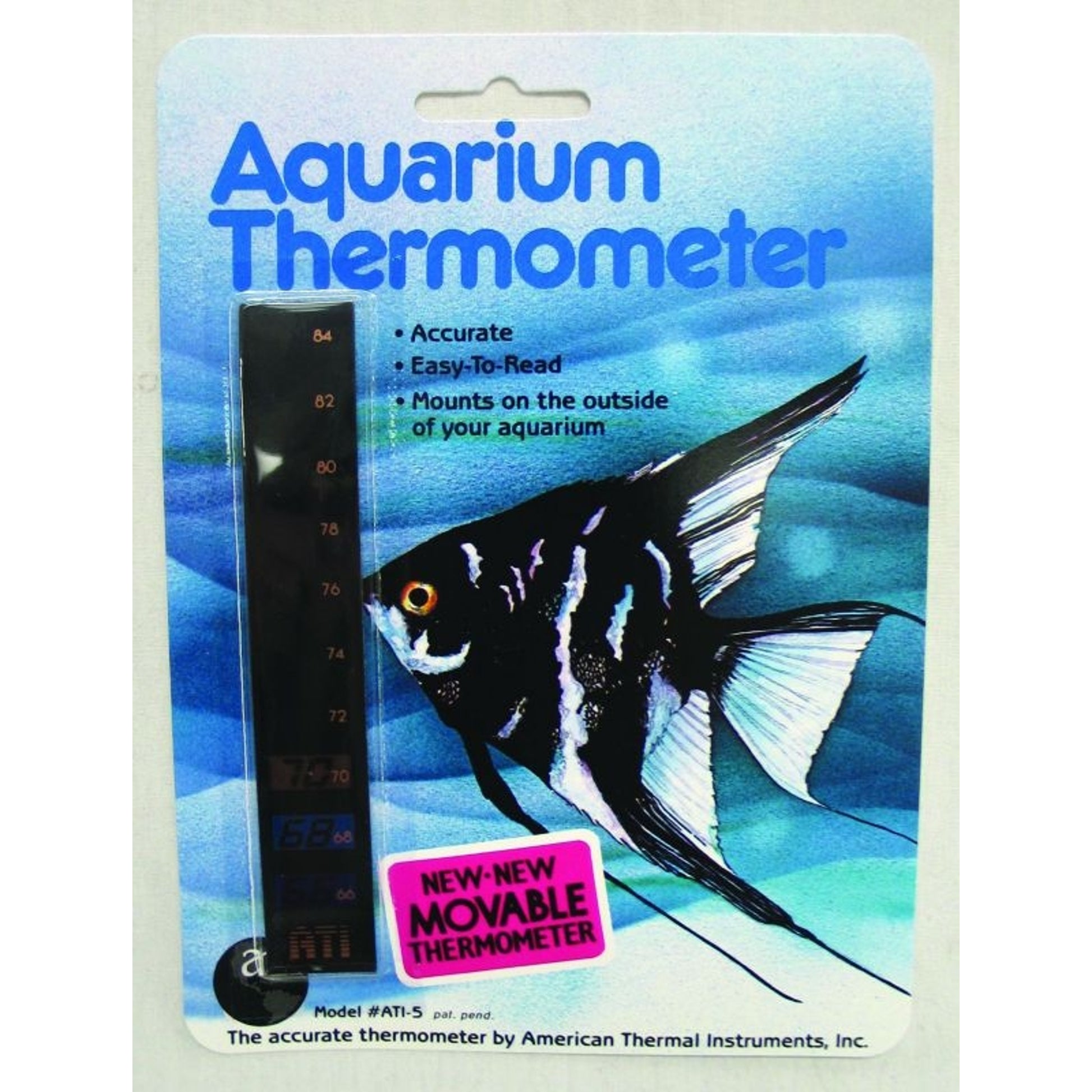 Liquid Crystal Vertical Aquarium Thermometer Med