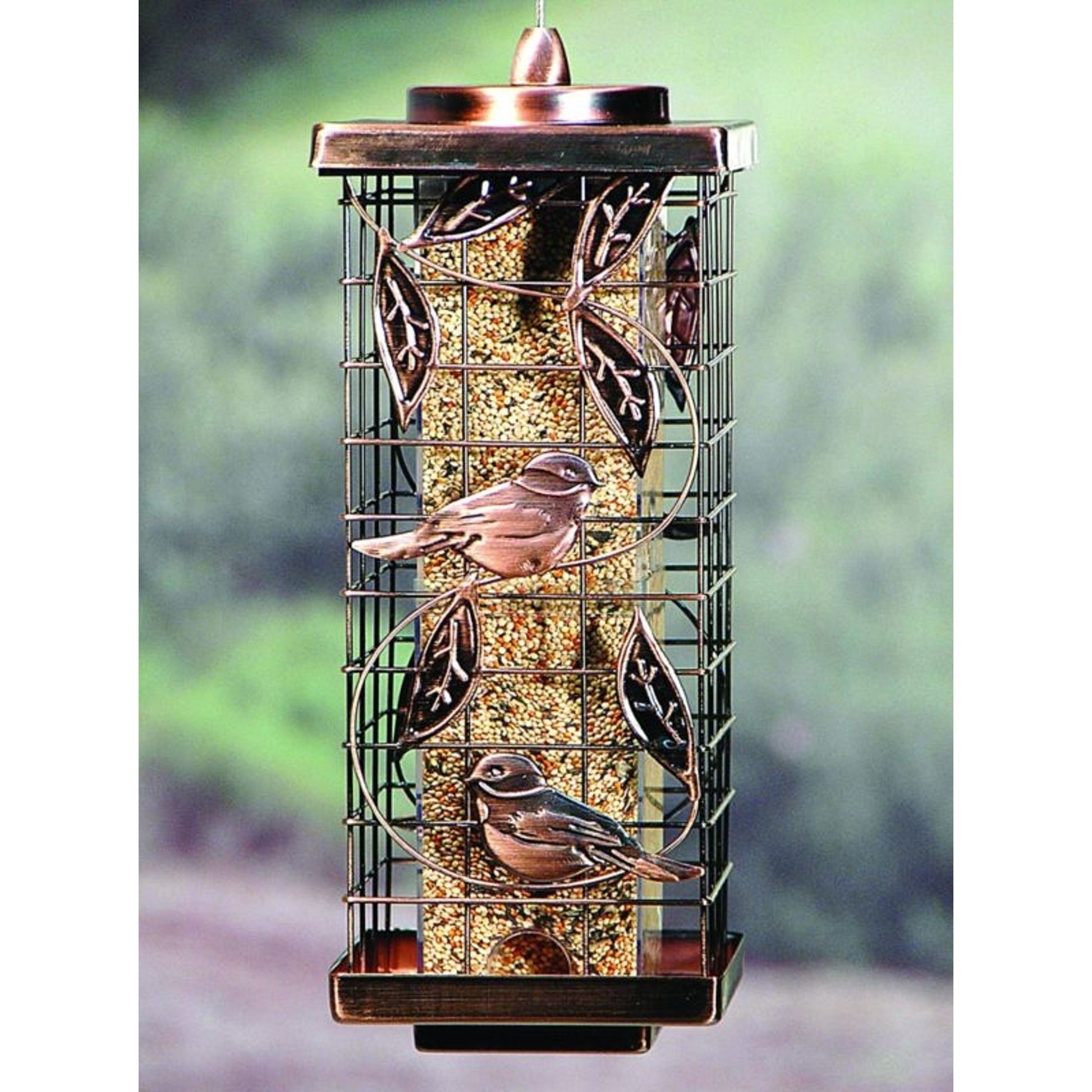 Caged Tube Squirrel-Resistant Feeder Silver