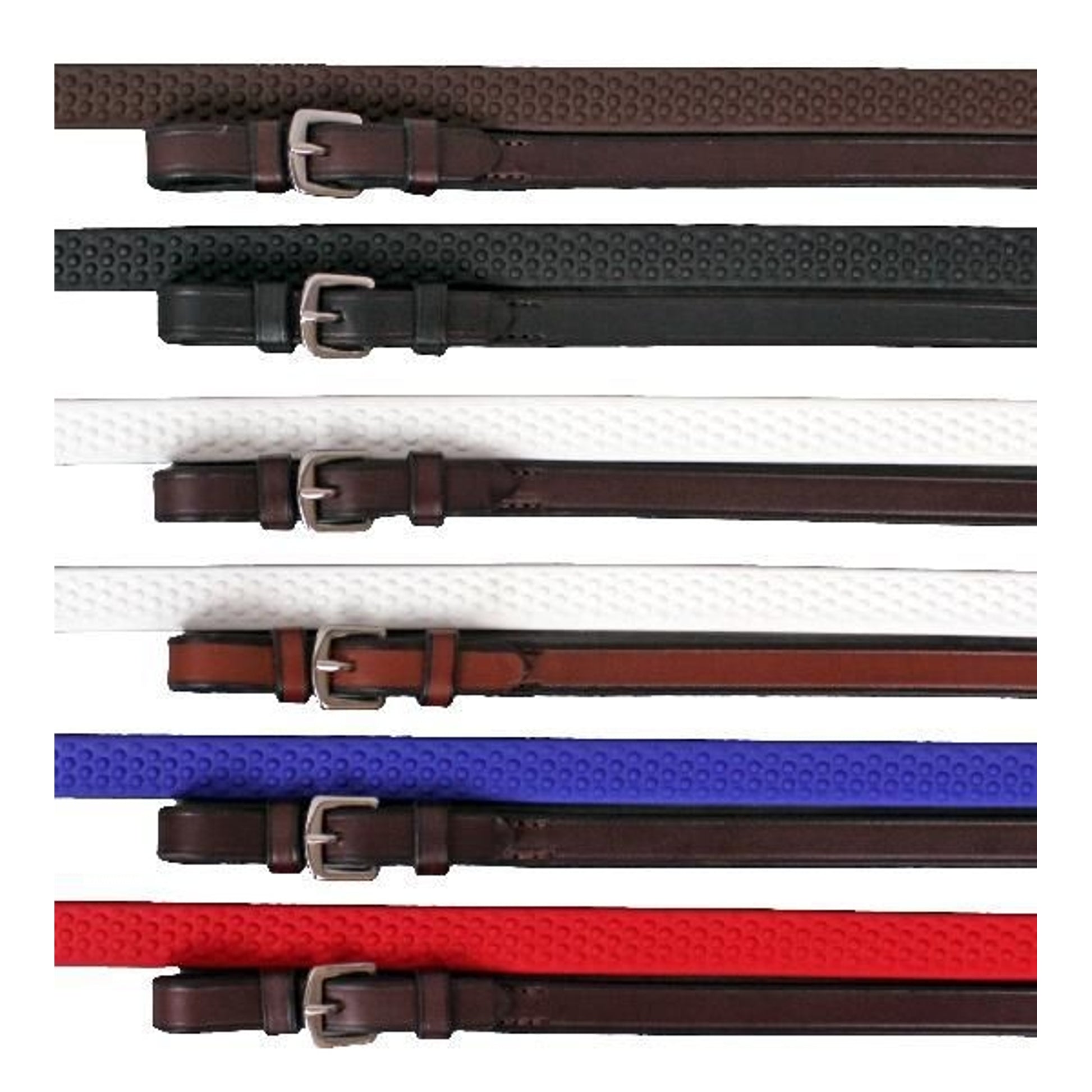 Nunn Finer Soft Grip Rubber Reins Horse Black/Zinc