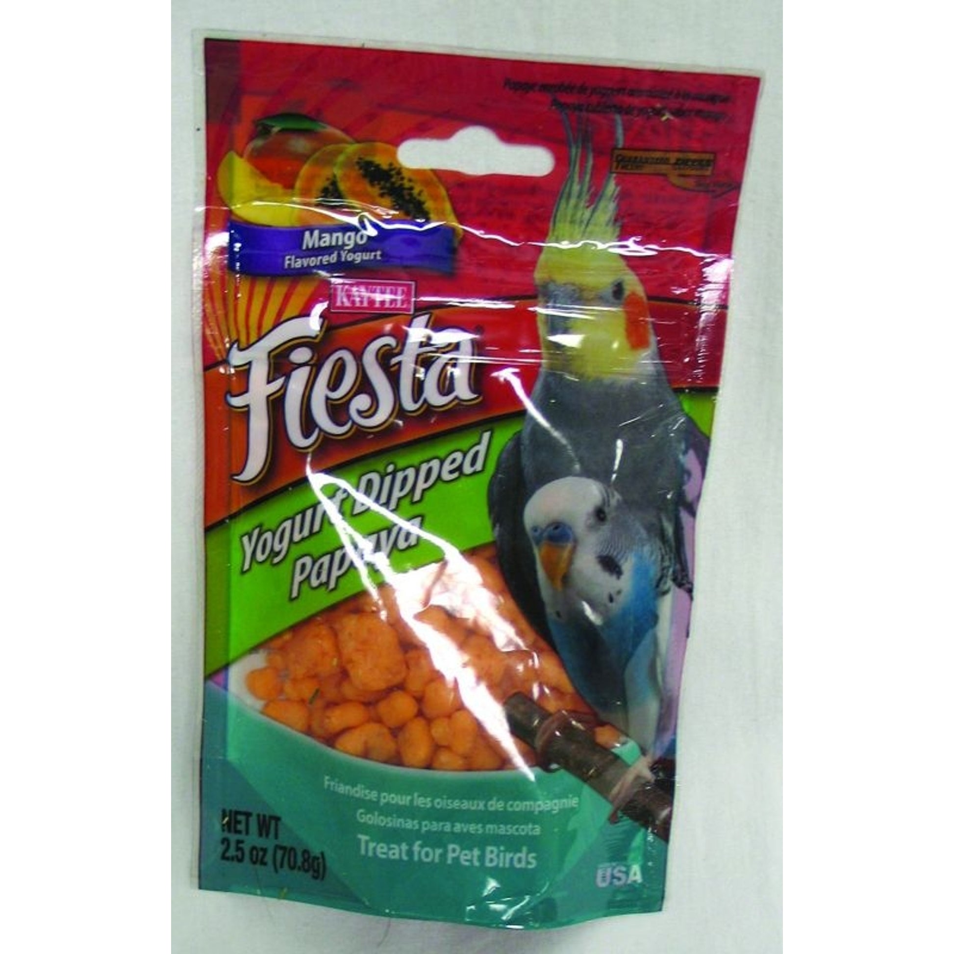 KT Fiesta Yogurt Dipped Papaya Slices Bird Treats