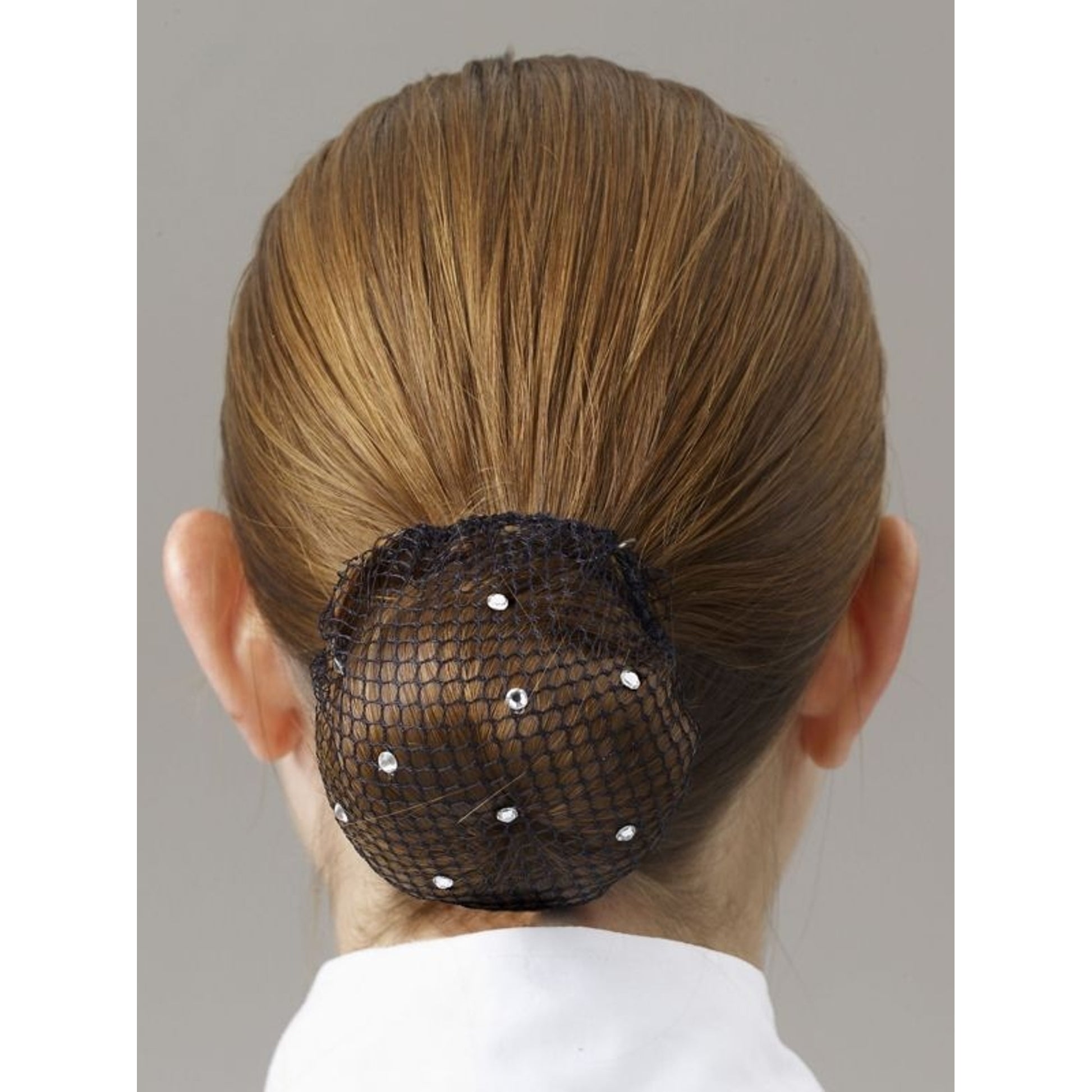 Showquest Swarovski Bun Net One Size Bk/Wh