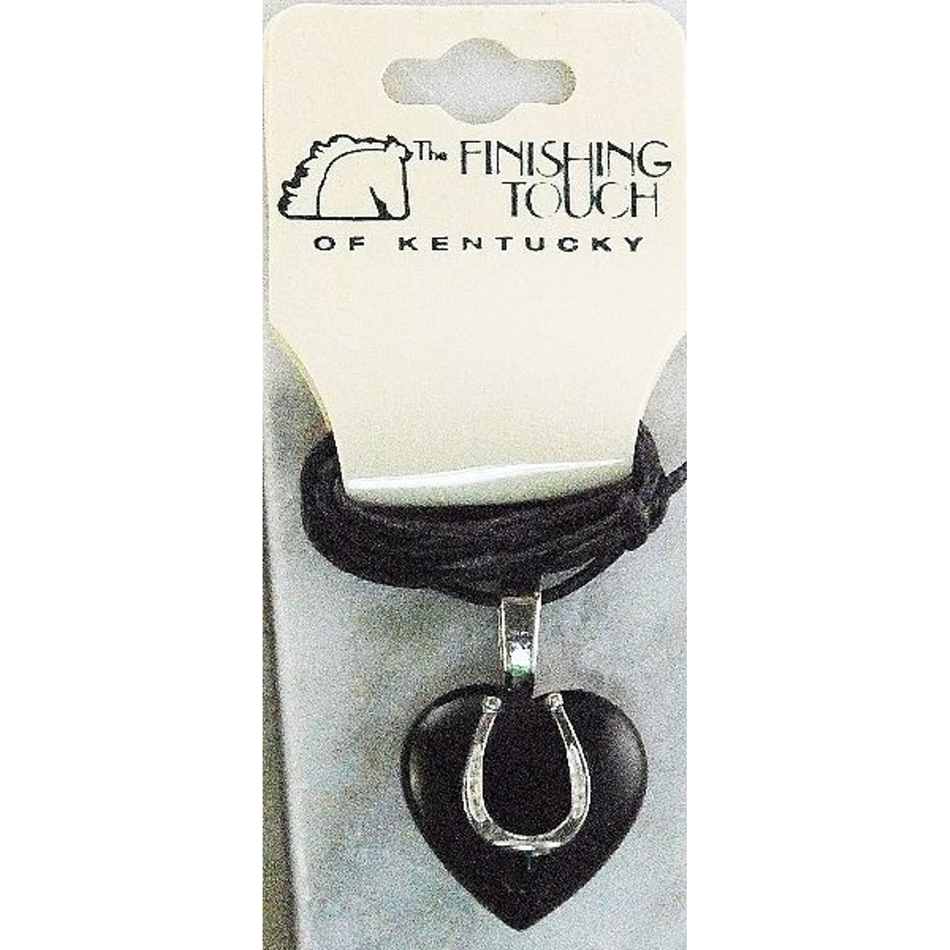 Finishing Touch Heart Hrsshoe Necklace Blk Onyx