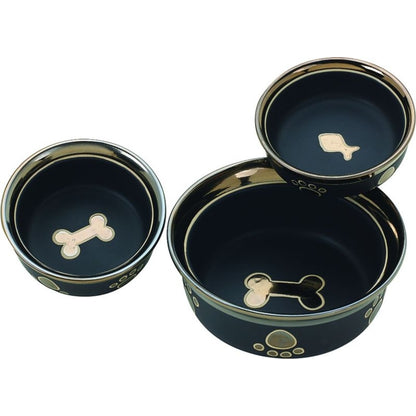 Spot Ritz Copper Rim Dog Dish 7 Black