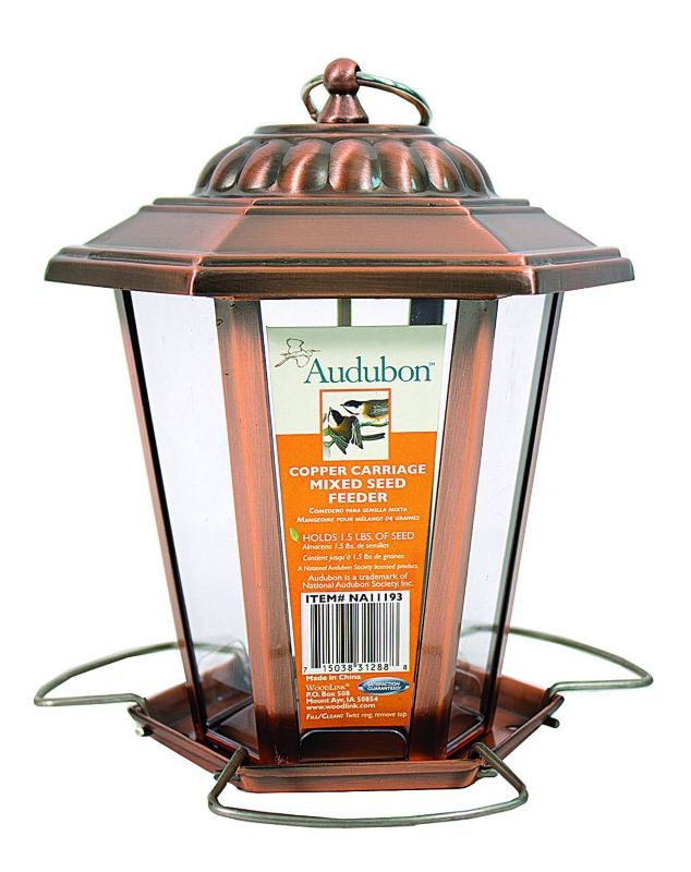 Audubon Carriage Lantern Feeder 1.5LbCap Copper