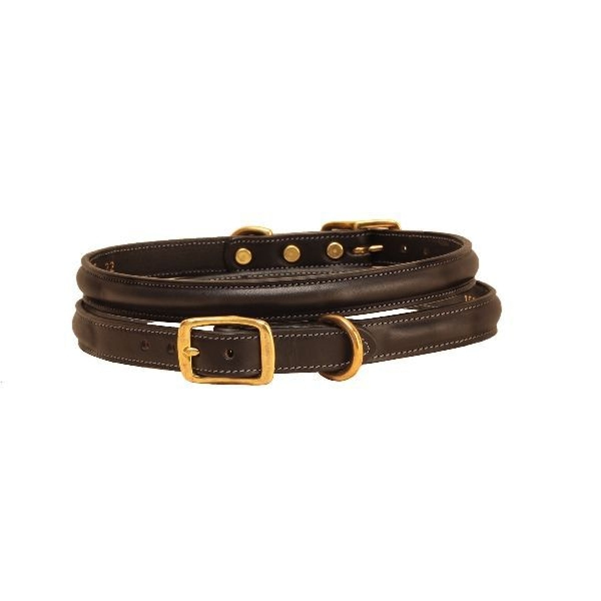 Tory Raised Leather Dog Collar 12in Bk/Gry