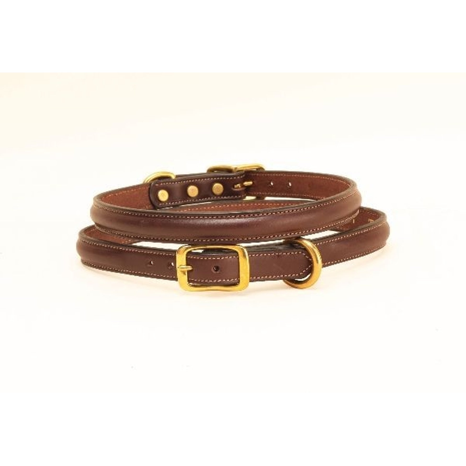 Tory Raised Leather Dog Collar 12in Bk/Gry