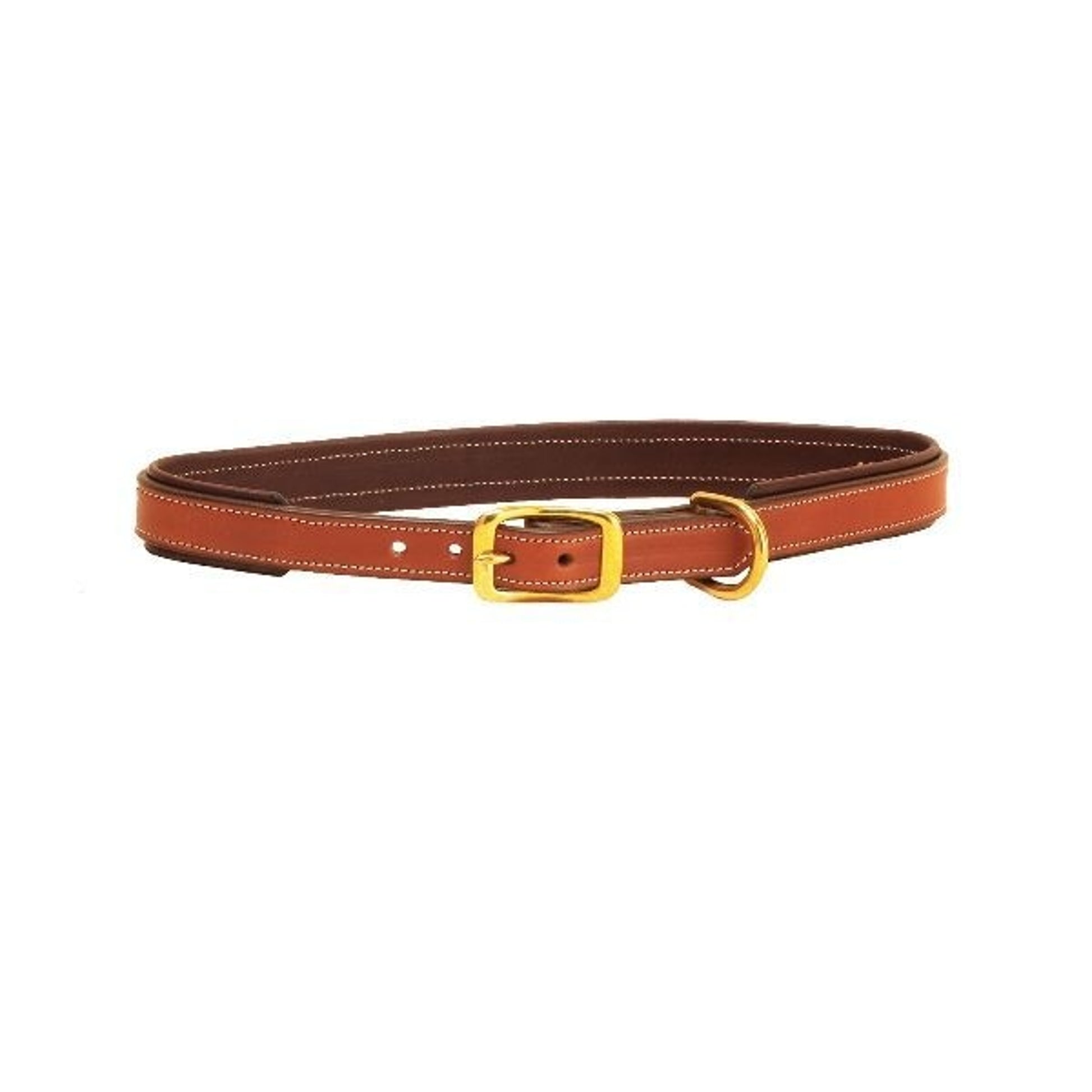 Tory 2-Tone Padded Leather Dog Collar 12in Brown