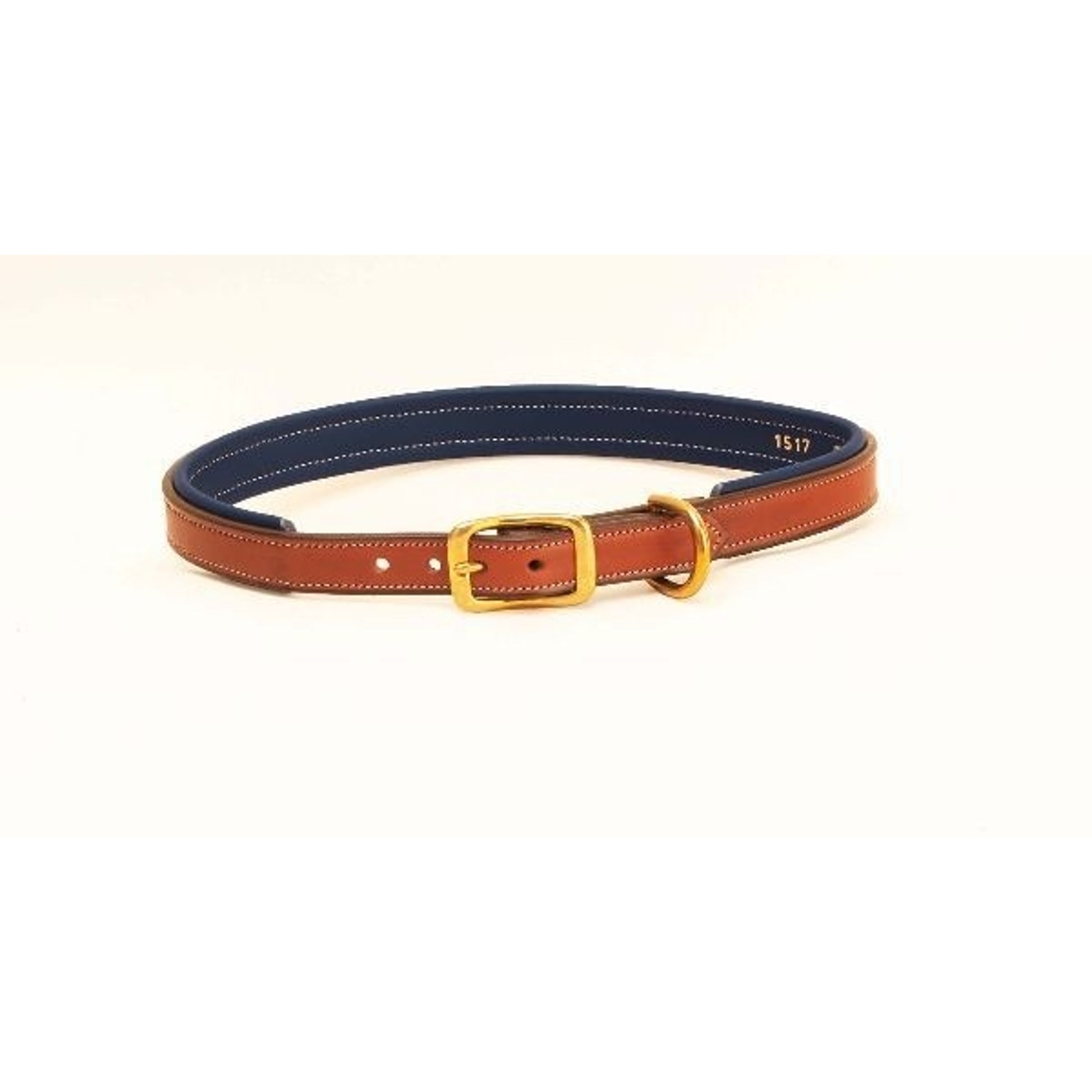 Tory 2-Tone Padded Leather Dog Collar 12in Brown