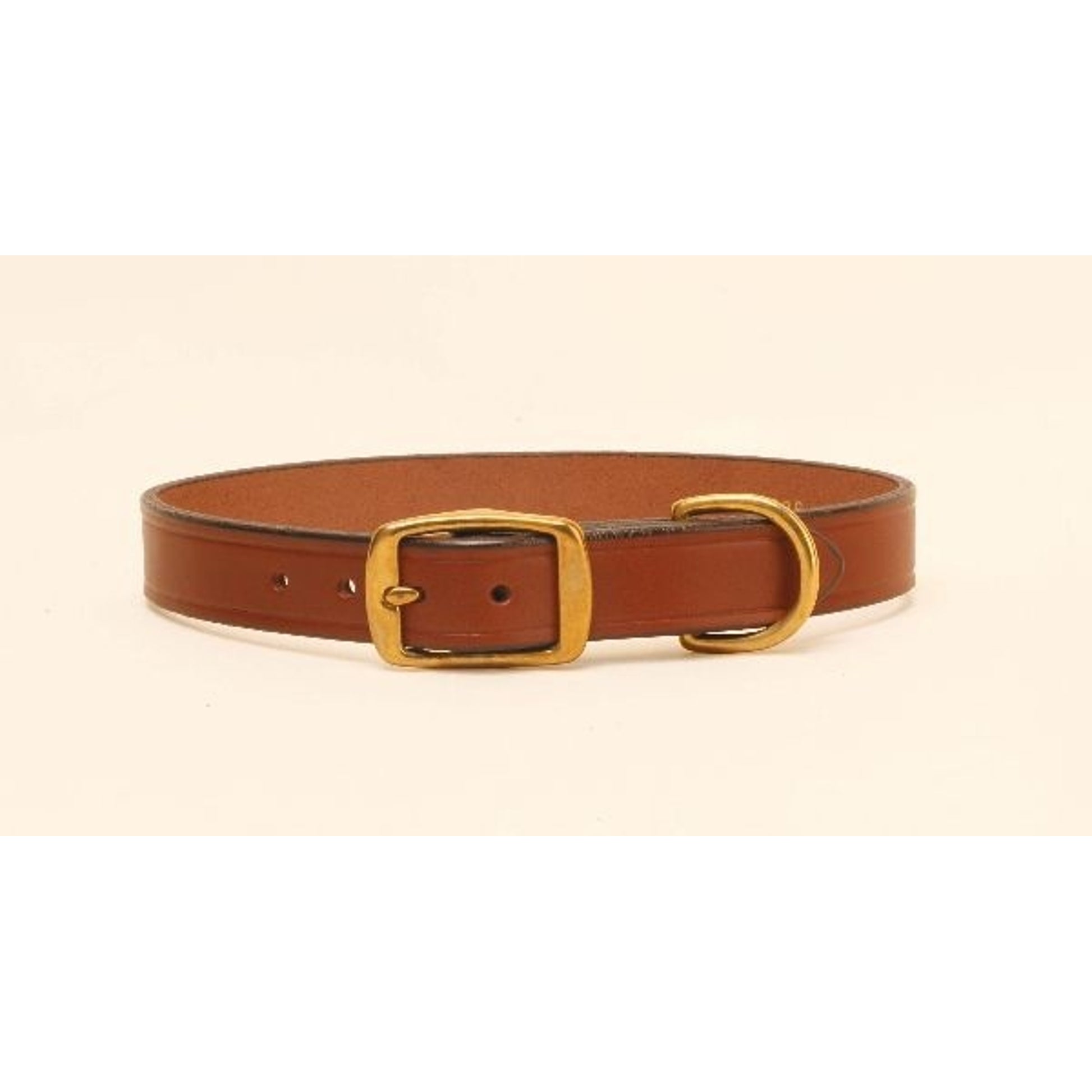 Tory Wide Leather Dog Collar 12in Oakbark