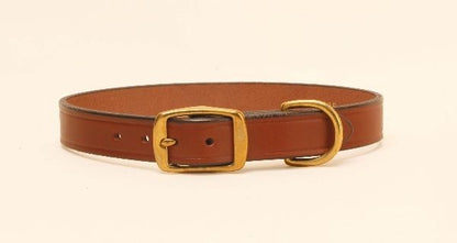 Tory Wide Leather Dog Collar 12in Oakbark