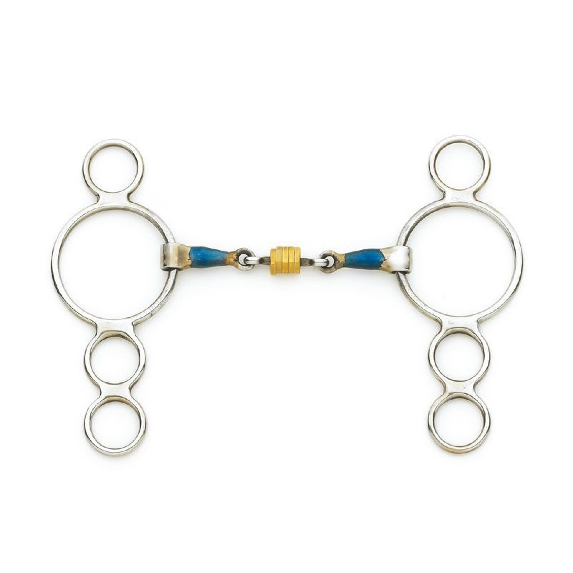 Centaur SS 3 Ring Gag With Loose Copper Roller Disks