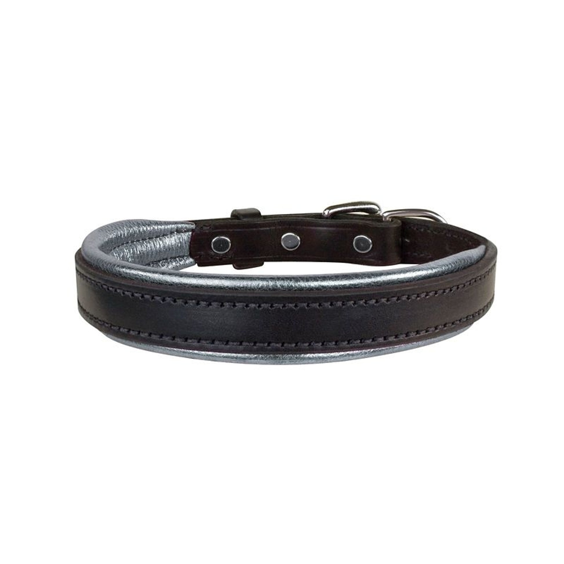 Perris Metallic Pad Leather Dog Collar LG HavPlat