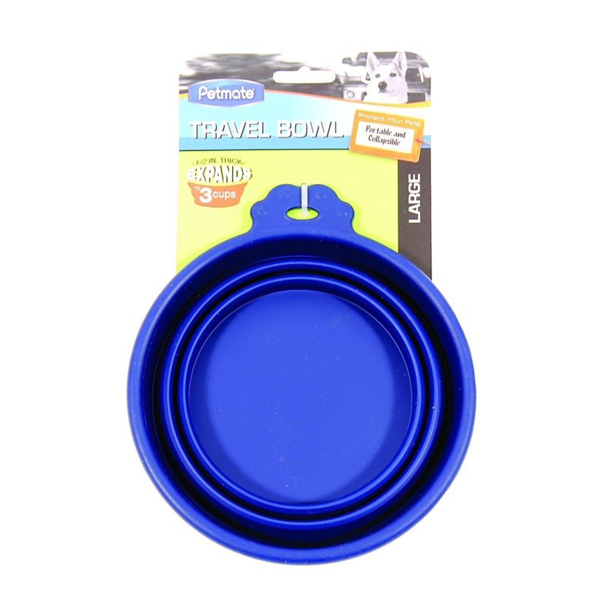 Petmate Travel Bowl For Dogs And Cats SM Blu