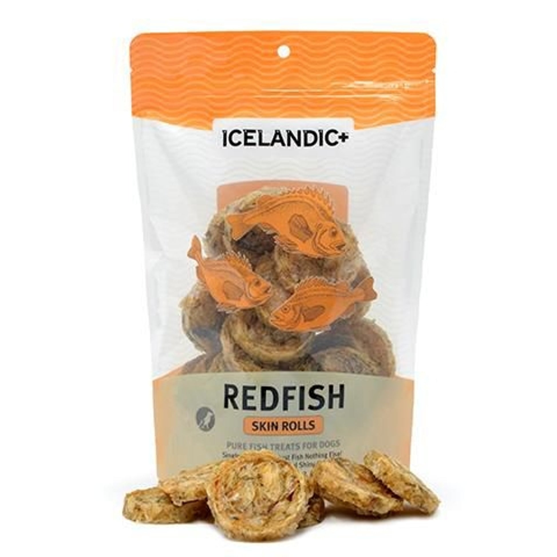 Icelandic Plus Redfish Skin Rolls Dog Treat