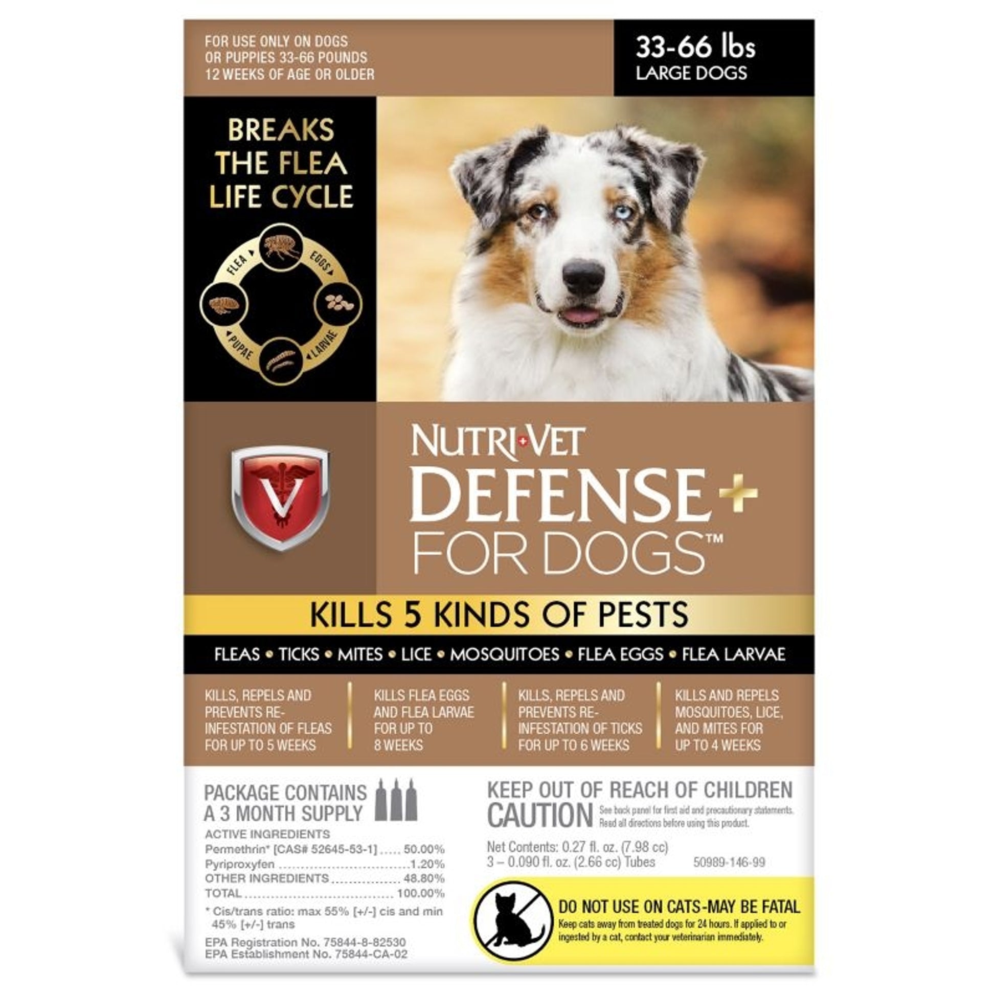 Nutri-Vet K9 Defense Plus Flea/Tick 3mos