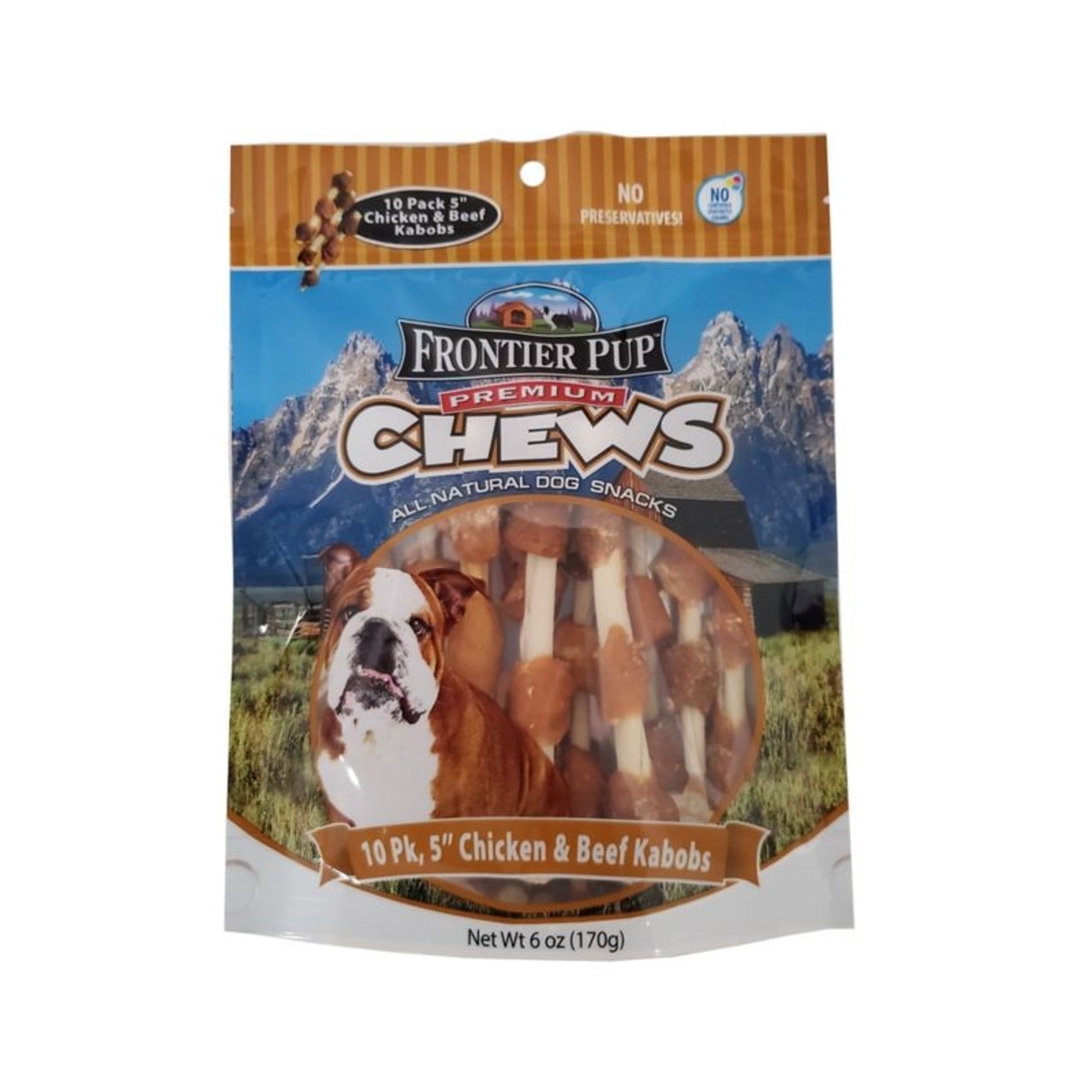 Frontier Pup Chicken/Beef Kabob Dog Treat 10pk