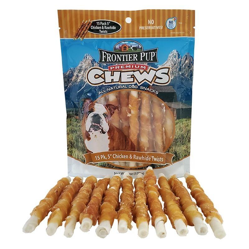 Frontier Pup Chicken and Rawhide Twists Dog Treat